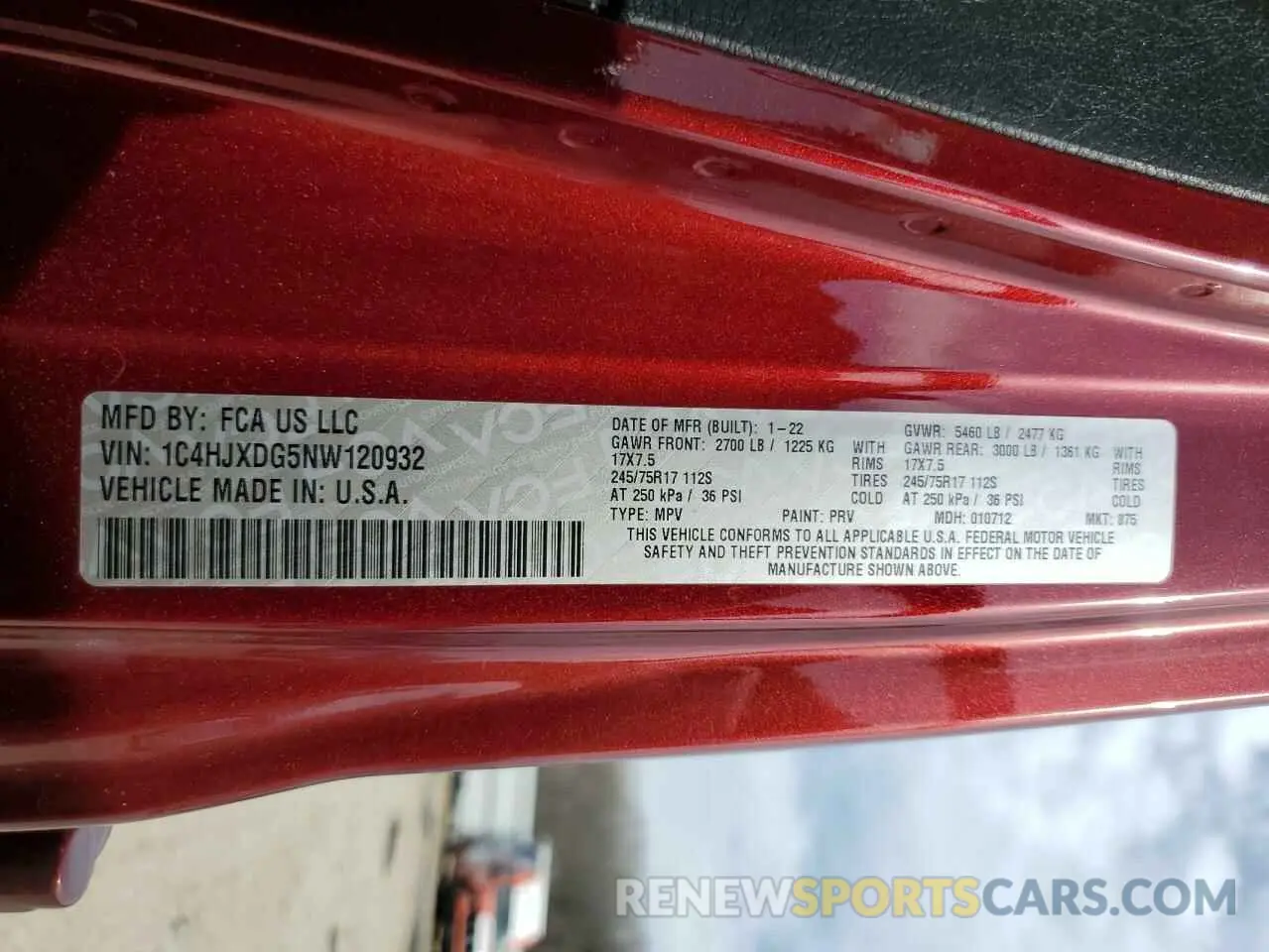 16 Photograph of a damaged car 1C4HJXDG5NW120932 JEEP WRANGLER 2022
