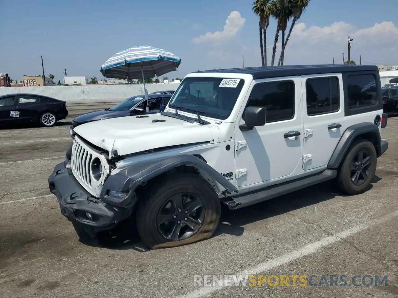 1 Photograph of a damaged car 1C4HJXDN6NW278386 JEEP WRANGLER 2022