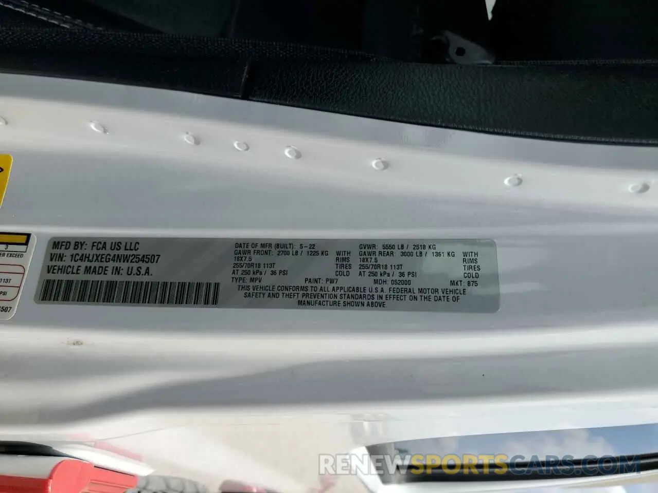 14 Фотография поврежденного автомобиля 1C4HJXEG4NW254507 JEEP WRANGLER 2022