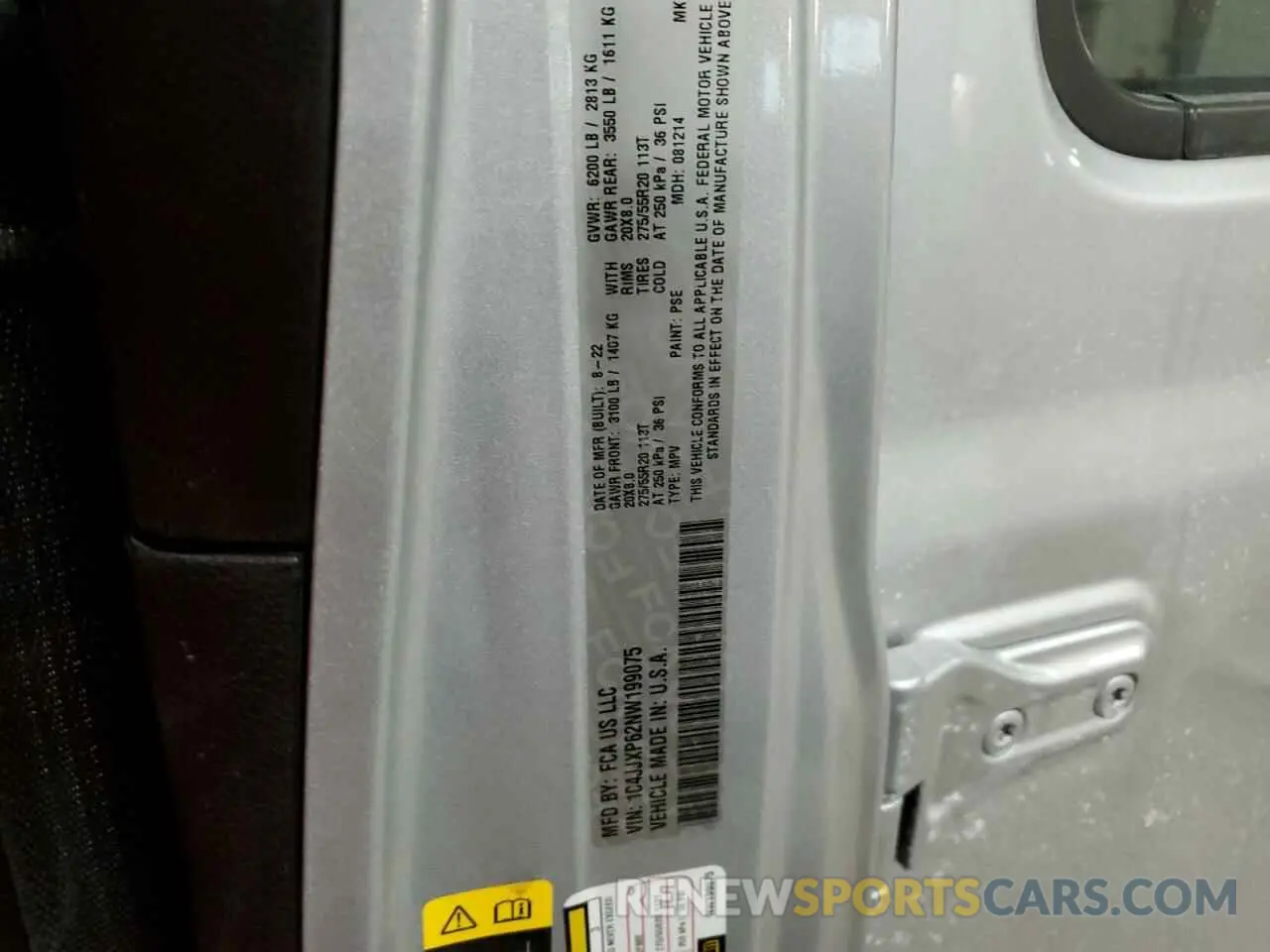 15 Photograph of a damaged car 1C4JJXP62NW199075 JEEP WRANGLER 2022