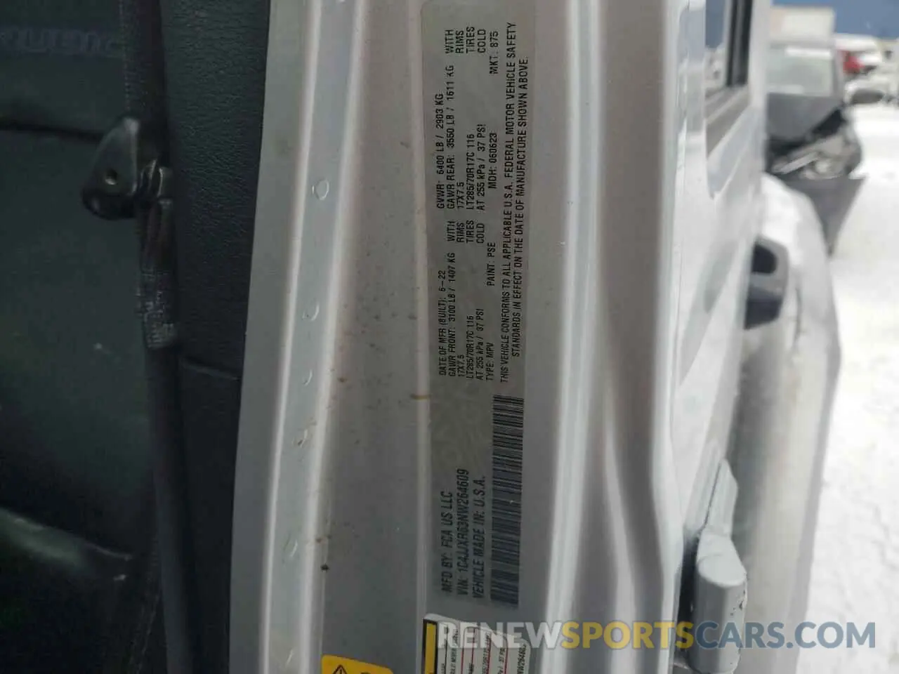 13 Фотография поврежденного автомобиля 1C4JJXR63NW264609 JEEP WRANGLER 2022