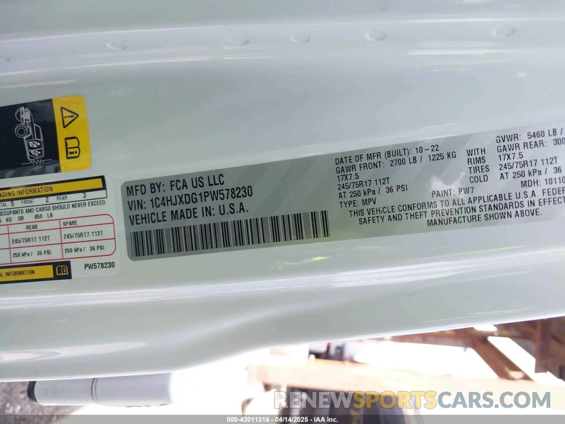 9 Фотография поврежденного автомобиля 1C4HJXDG1PW578230 JEEP WRANGLER 2023