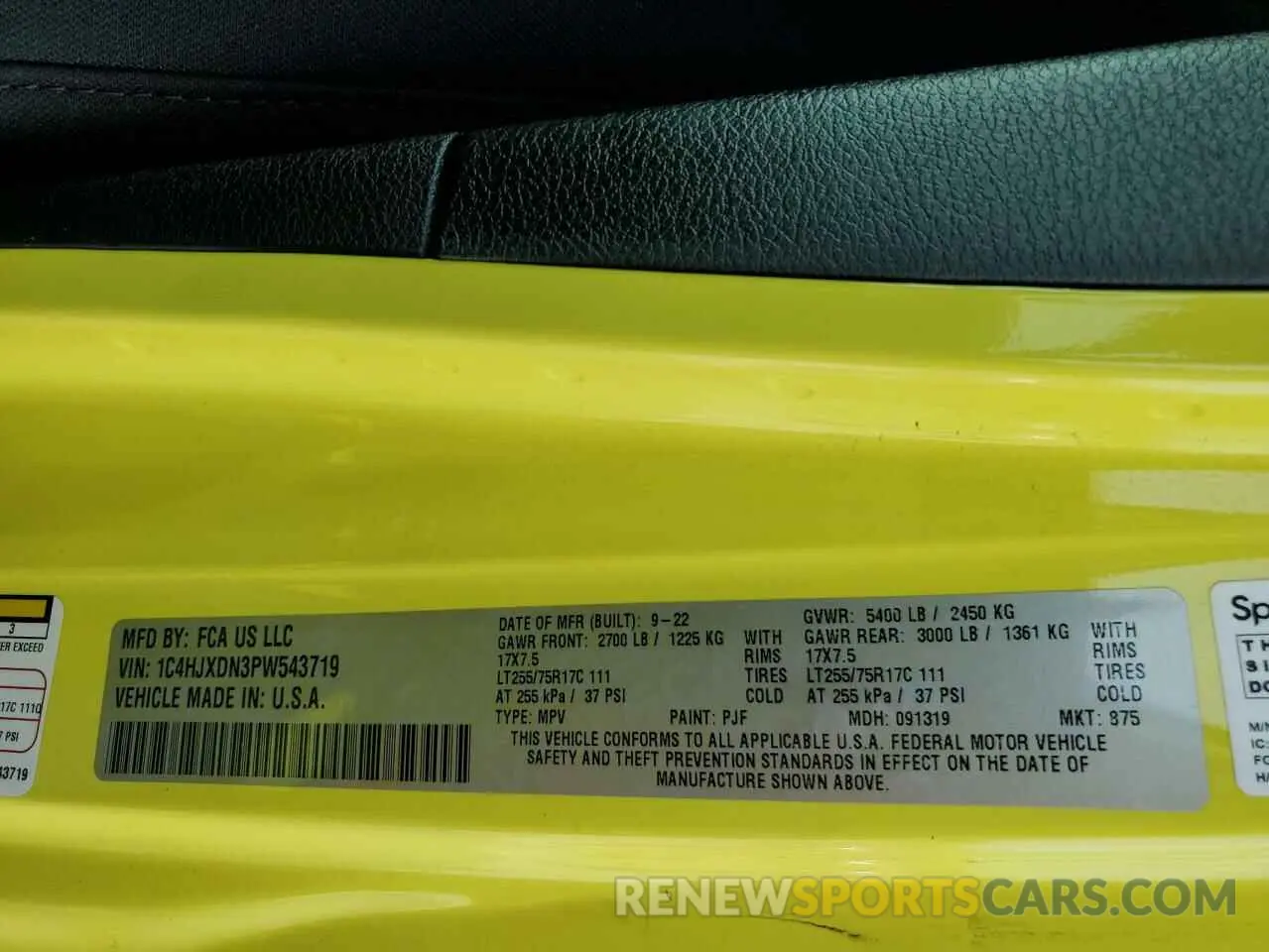 13 Фотография поврежденного автомобиля 1C4HJXDN3PW543719 JEEP WRANGLER 2023