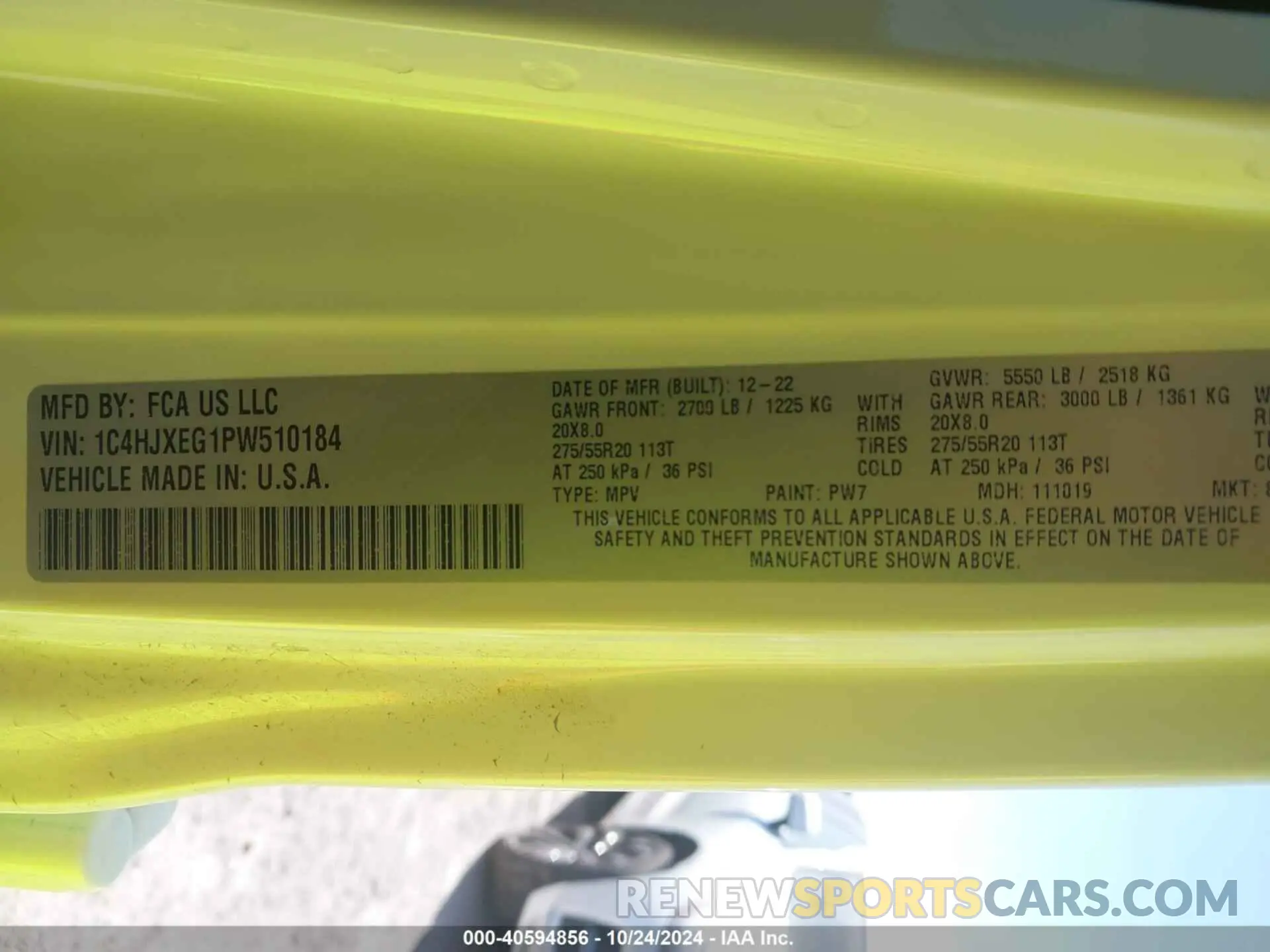 9 Photograph of a damaged car 1C4HJXEG1PW510184 JEEP WRANGLER 2023