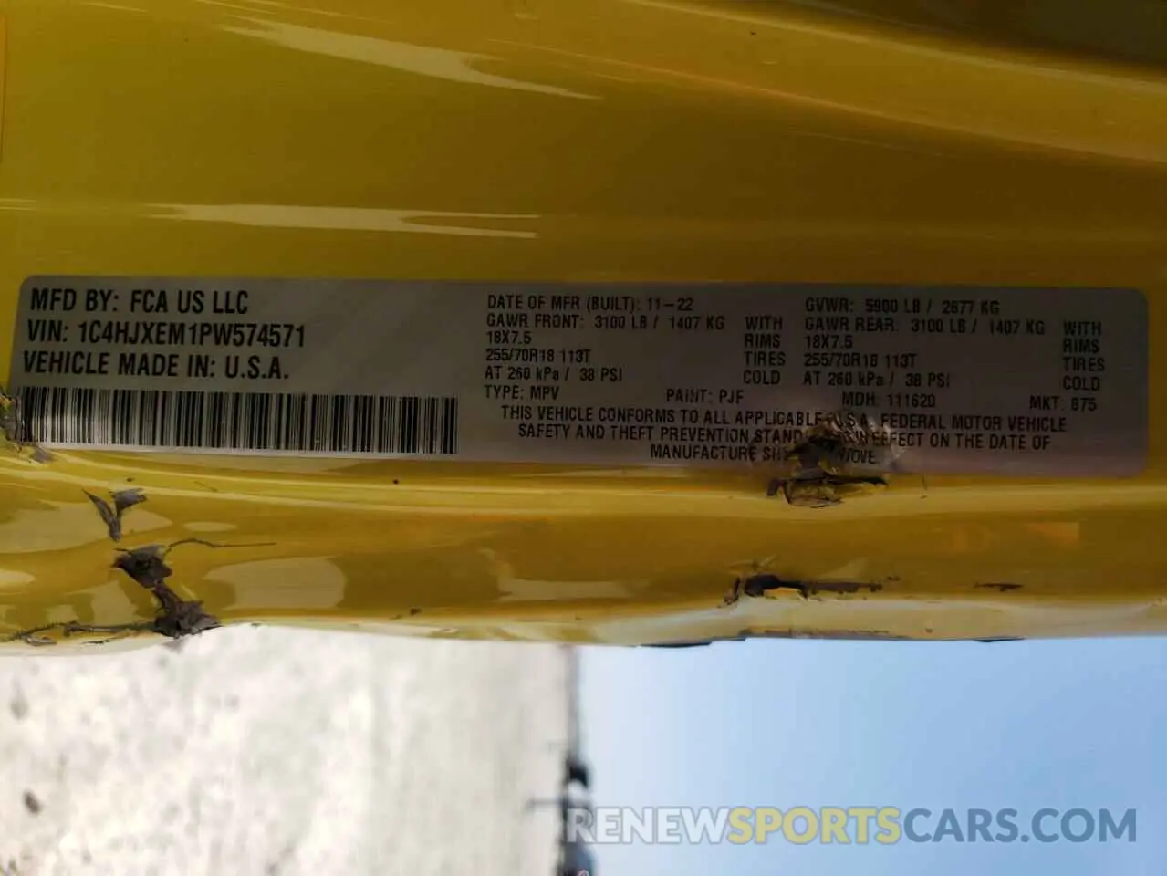 14 Photograph of a damaged car 1C4HJXEM1PW574571 JEEP WRANGLER 2023