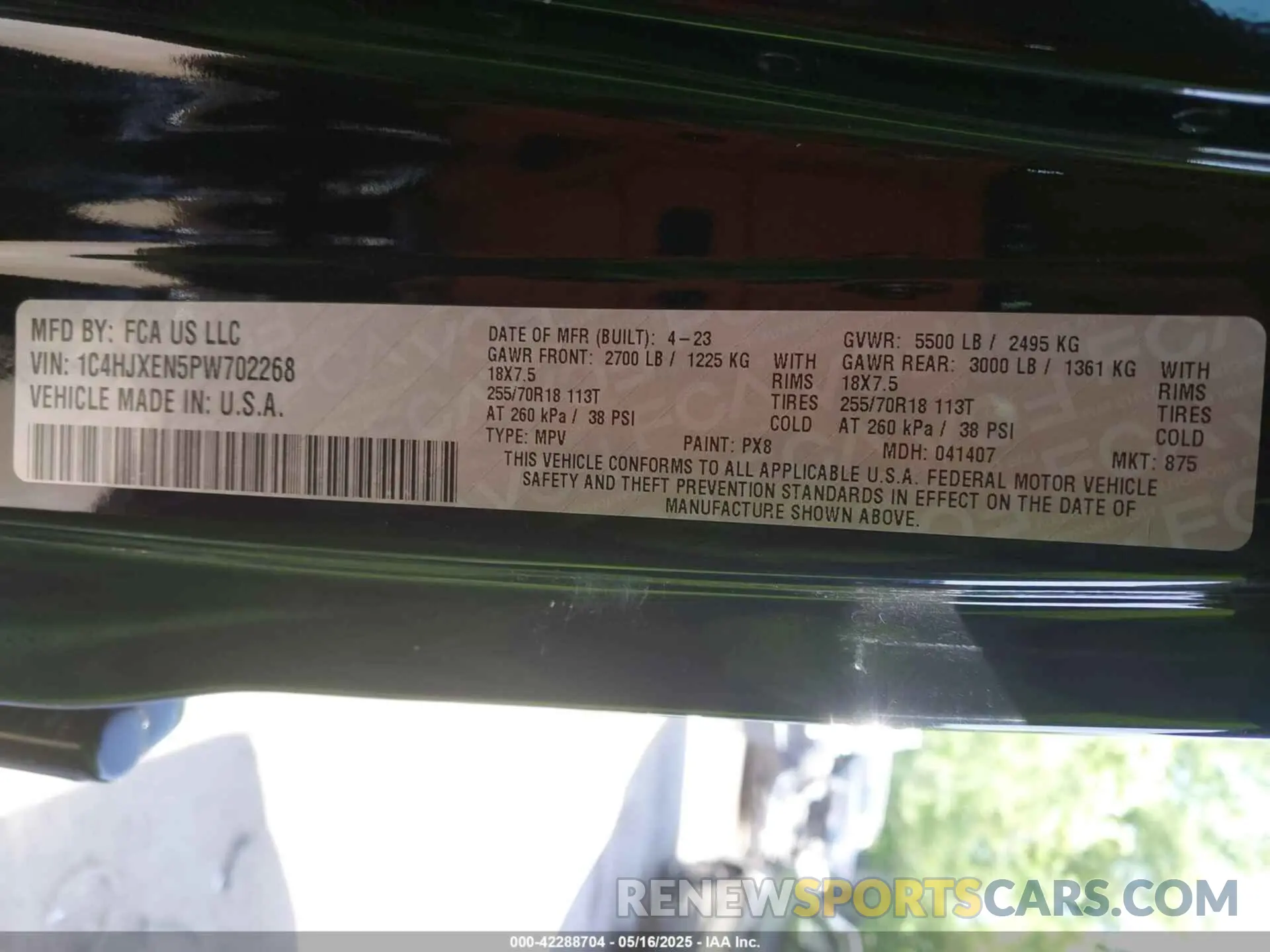 9 Фотография поврежденного автомобиля 1C4HJXEN5PW702268 JEEP WRANGLER 2023