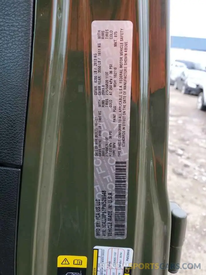 12 Фотография поврежденного автомобиля 1C4JJXP61PW528948 JEEP WRANGLER 2023