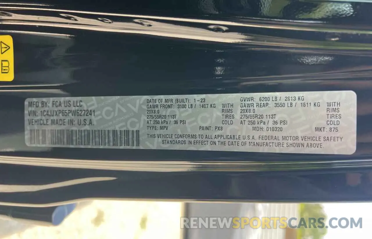 10 Фотография поврежденного автомобиля 1C4JJXP65PW627241 JEEP WRANGLER 2023