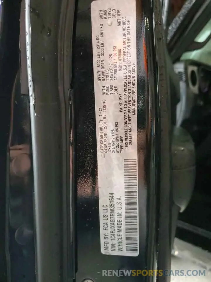 12 Photograph of a damaged car 1C4PJXAG7RW351644 JEEP WRANGLER 2024