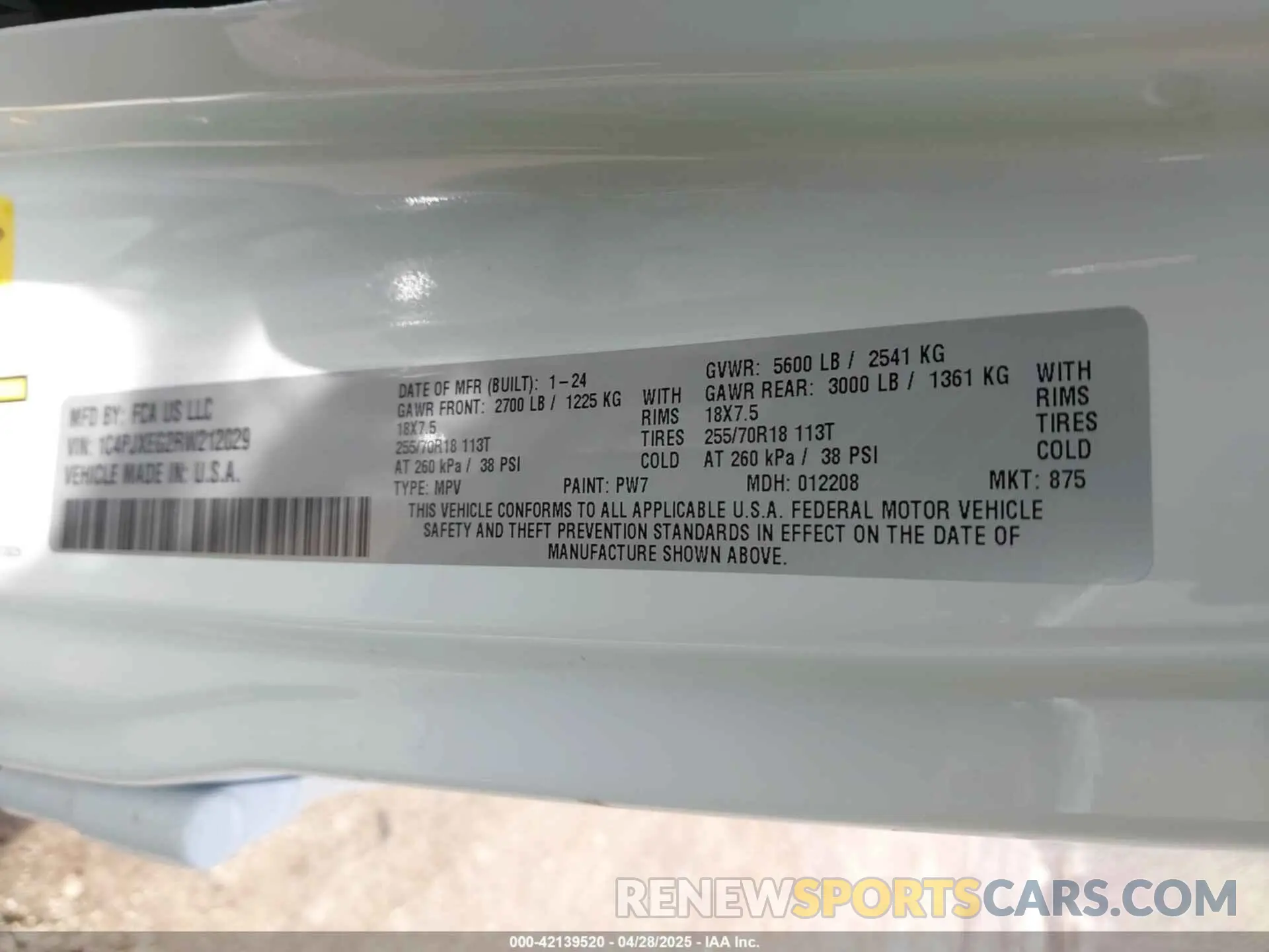 9 Фотография поврежденного автомобиля 1C4PJXEG2RW212029 JEEP WRANGLER 2024