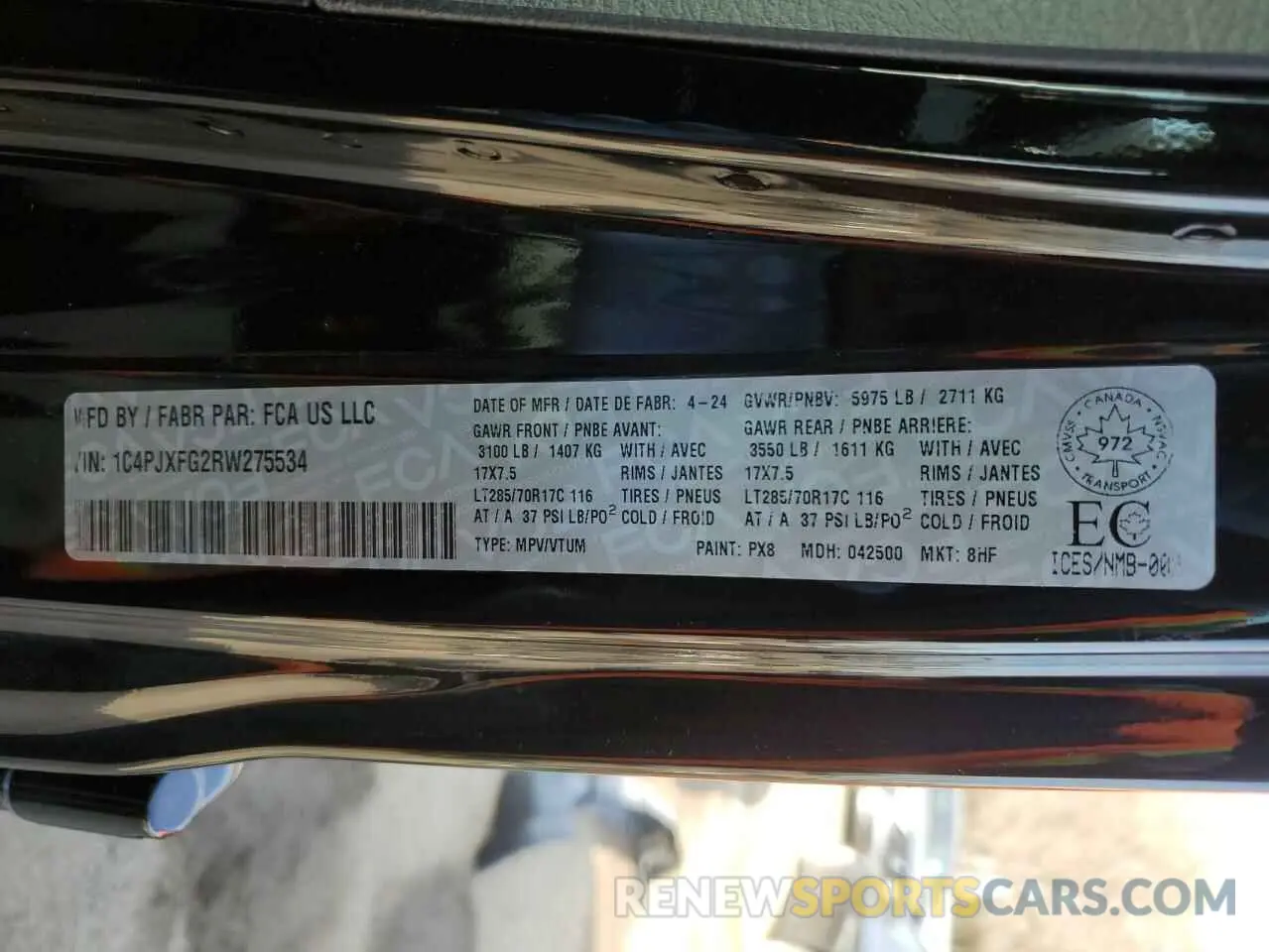 13 Photograph of a damaged car 1C4PJXFG2RW275534 JEEP WRANGLER 2024