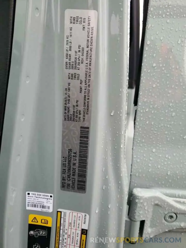 12 Фотография поврежденного автомобиля 1C4RJXN68RW229756 JEEP WRANGLER 2024
