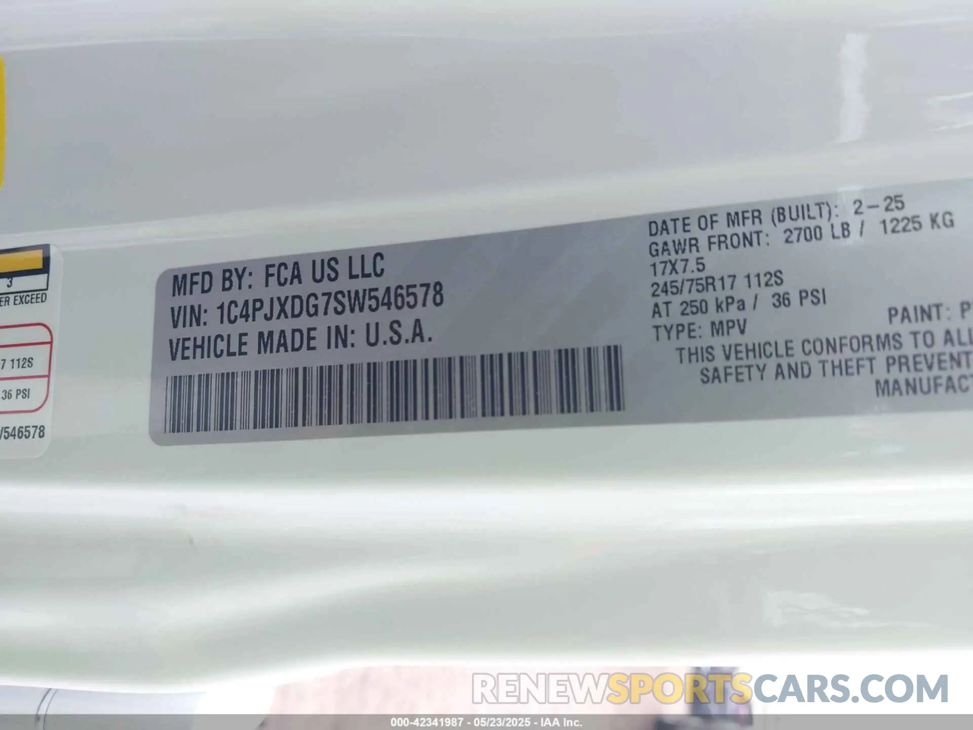 9 Фотография поврежденного автомобиля 1C4PJXDG7SW546578 JEEP WRANGLER 2025