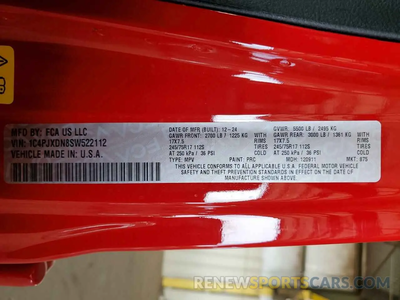 13 Фотография поврежденного автомобиля 1C4PJXDN8SW522112 JEEP WRANGLER 2025