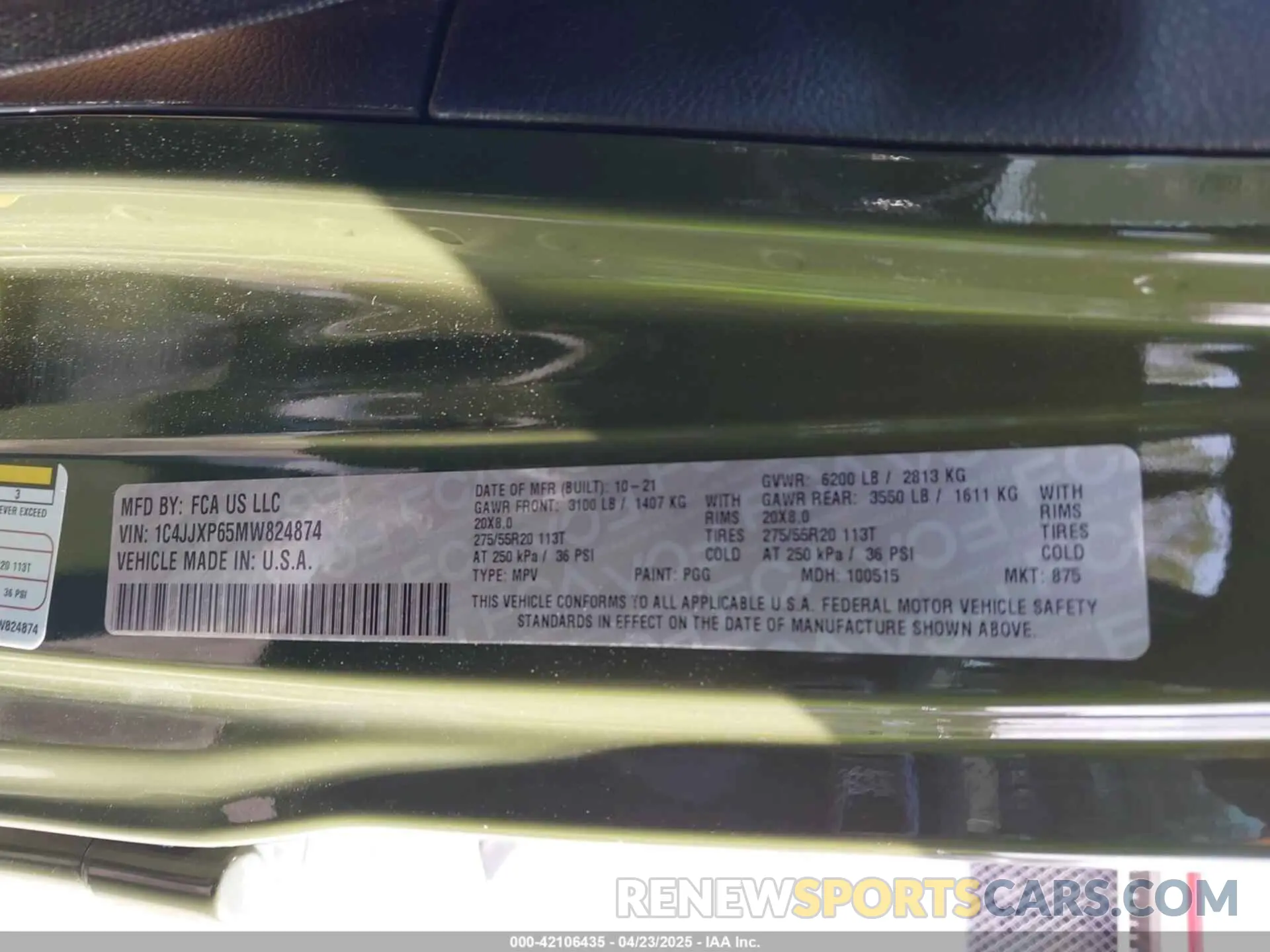 9 Фотография поврежденного автомобиля 1C4JJXP65MW824874 JEEP WRANGLER 4XE 2021