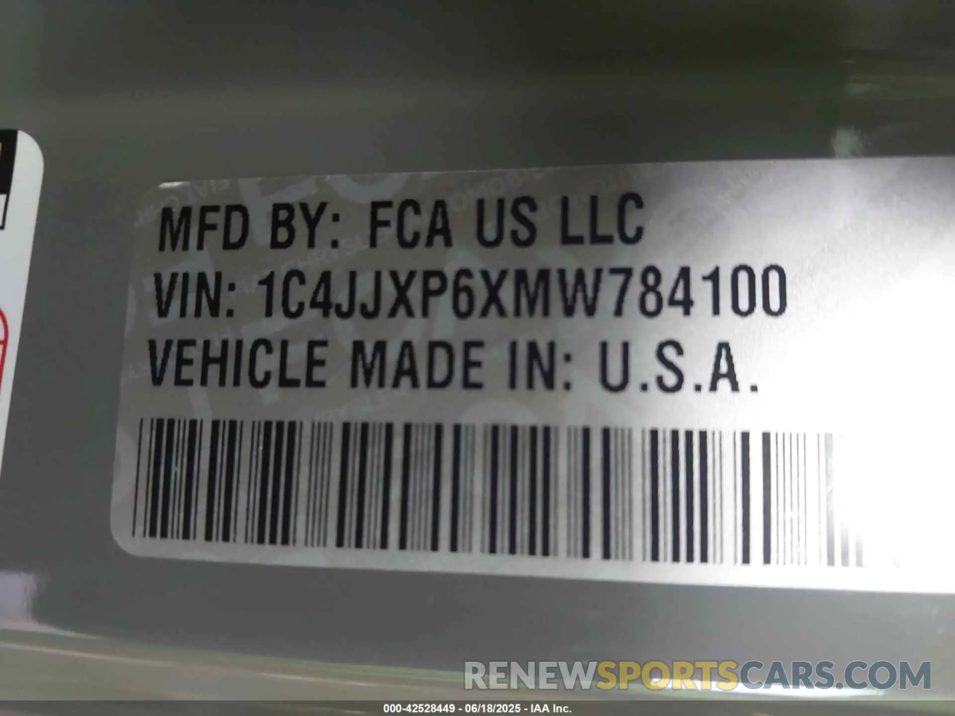 9 Фотография поврежденного автомобиля 1C4JJXP6XMW784100 JEEP WRANGLER 4XE 2021