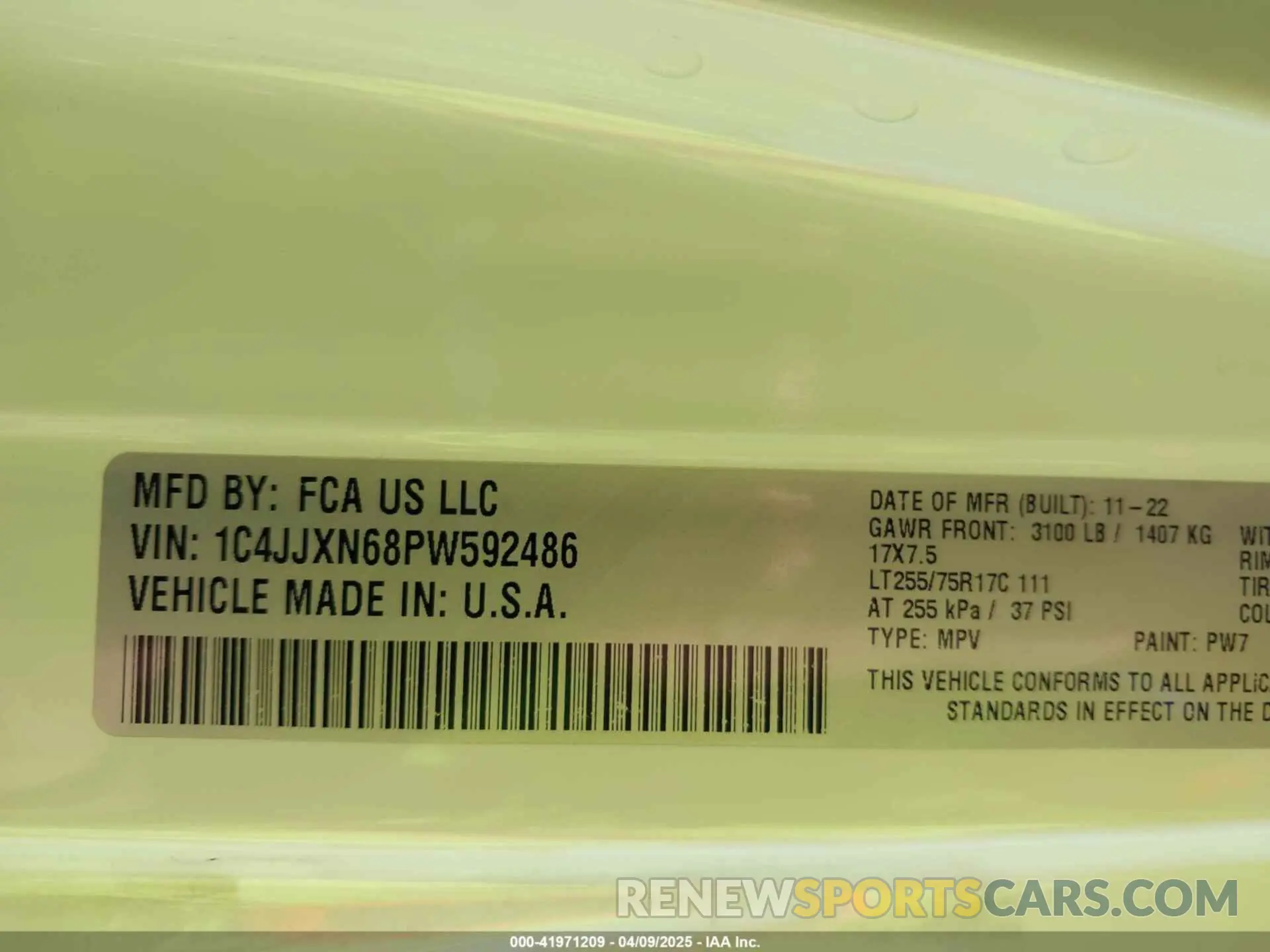 9 Фотография поврежденного автомобиля 1C4JJXN68PW592486 JEEP WRANGLER 4XE 2023
