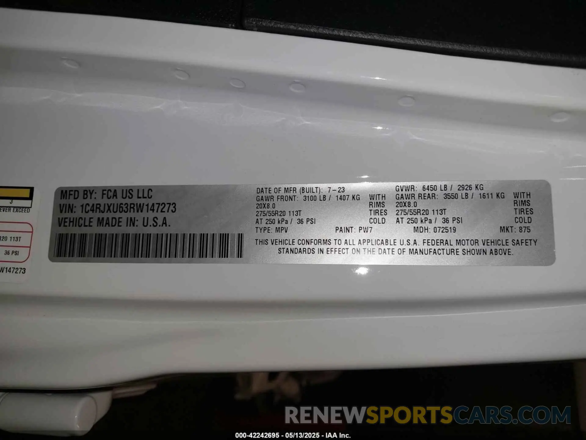 9 Фотография поврежденного автомобиля 1C4RJXU63RW147273 JEEP WRANGLER 4XE 2024