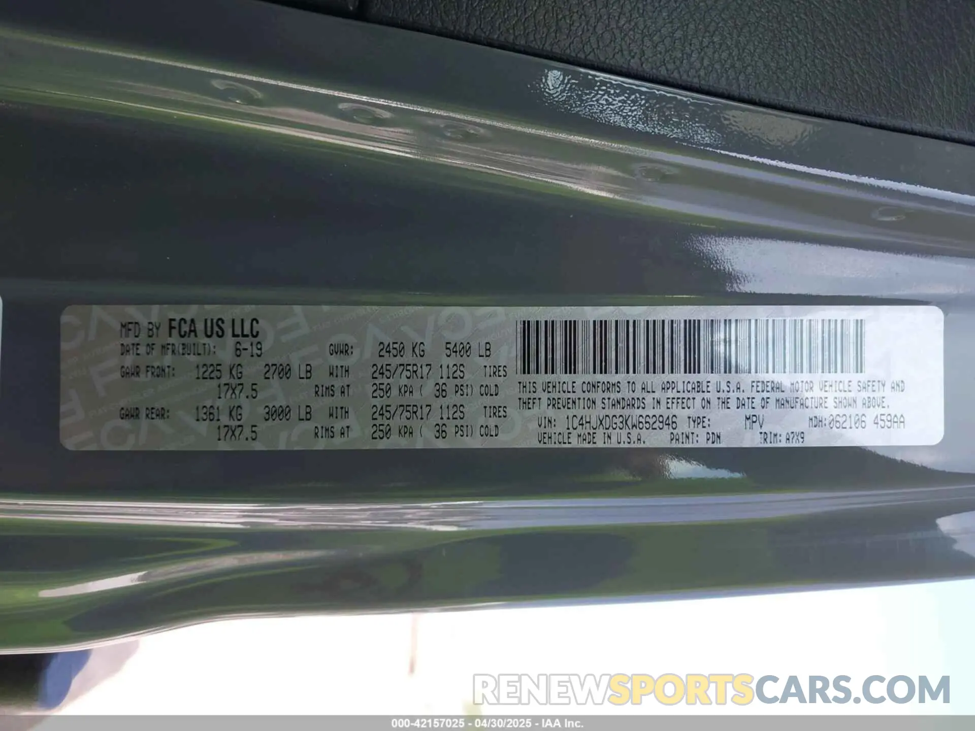 9 Фотография поврежденного автомобиля 1C4HJXDG3KW662946 JEEP WRANGLER UNLIMITED 2019