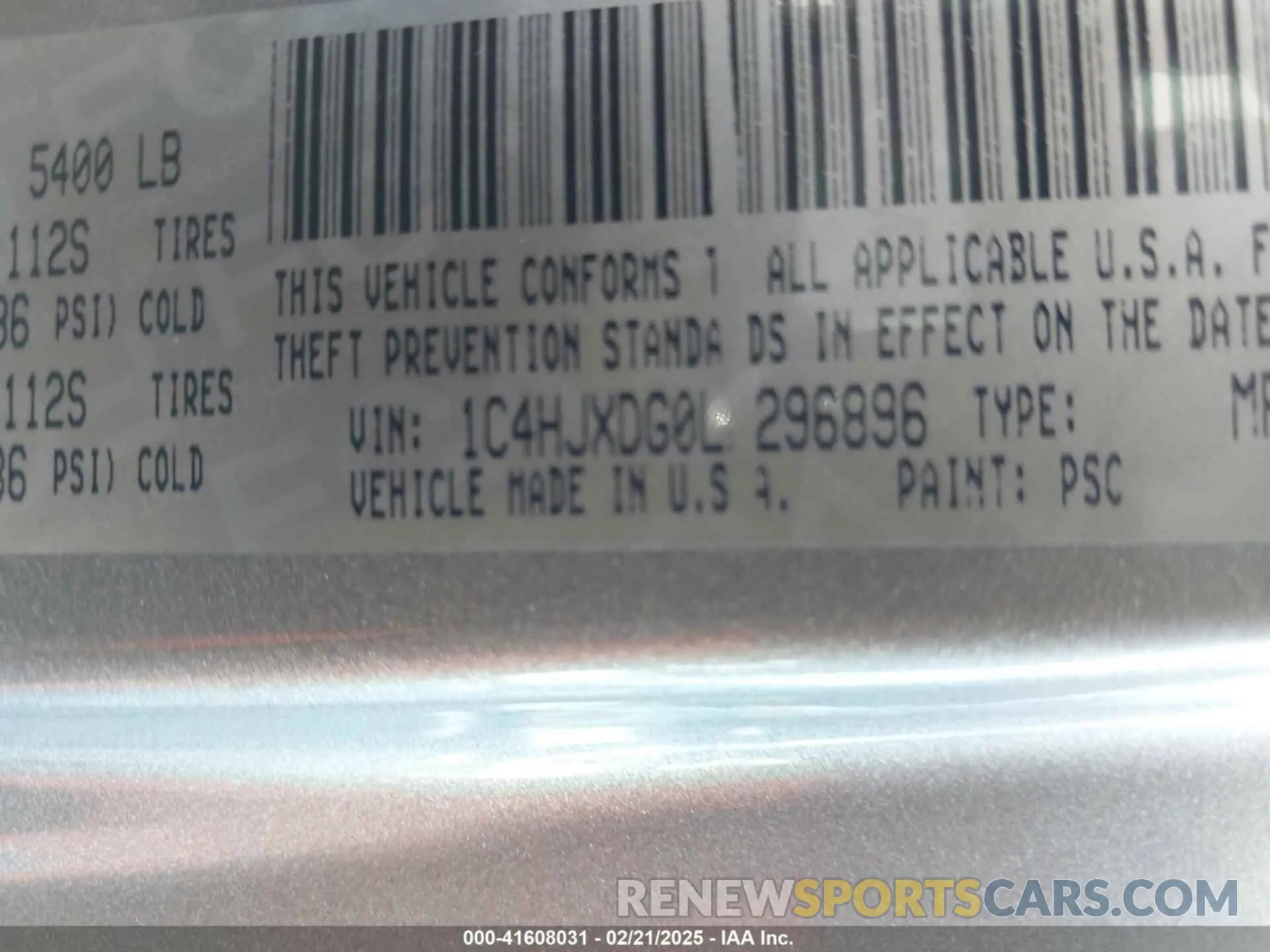 9 Фотография поврежденного автомобиля 1C4HJXDG0LW296896 JEEP WRANGLER UNLIMITED 2020