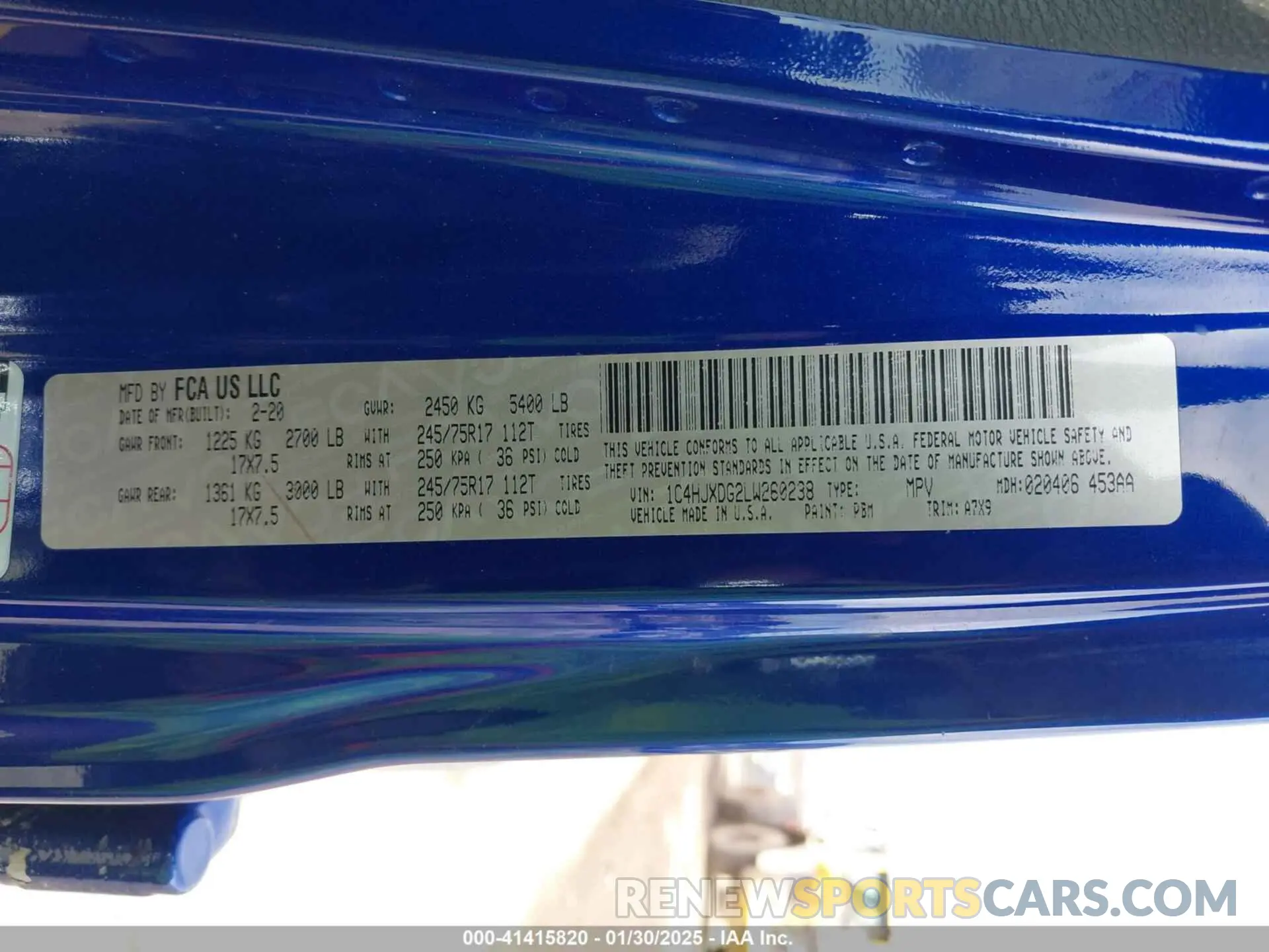 9 Photograph of a damaged car 1C4HJXDG2LW260238 JEEP WRANGLER UNLIMITED 2020