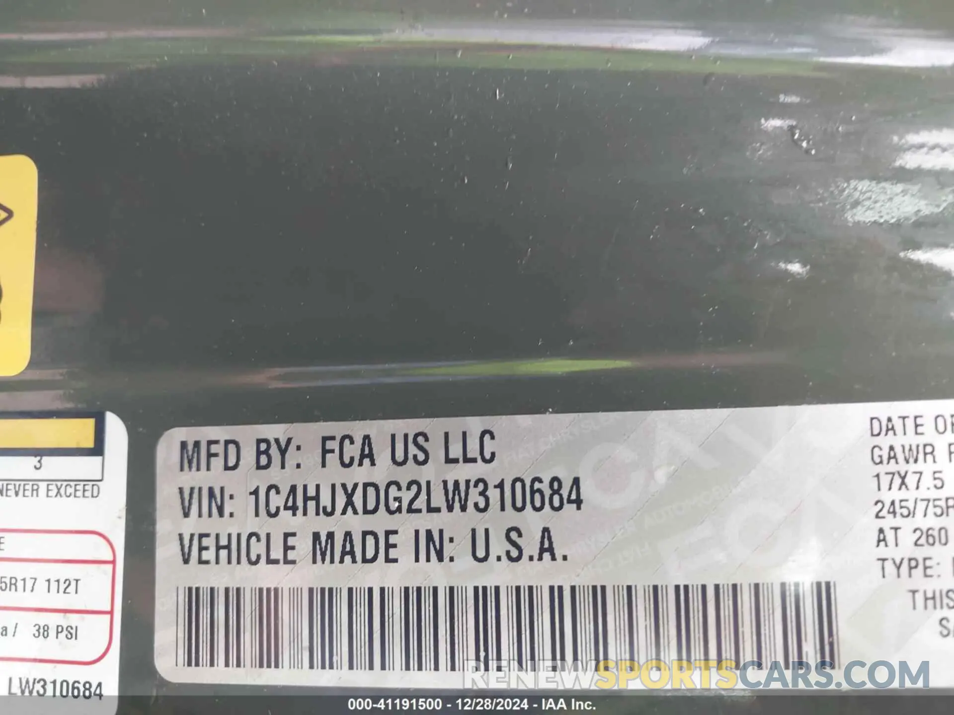 9 Photograph of a damaged car 1C4HJXDG2LW310684 JEEP WRANGLER UNLIMITED 2020