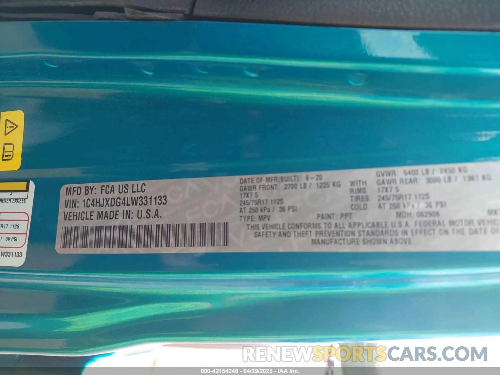 9 Фотография поврежденного автомобиля 1C4HJXDG4LW331133 JEEP WRANGLER UNLIMITED 2020