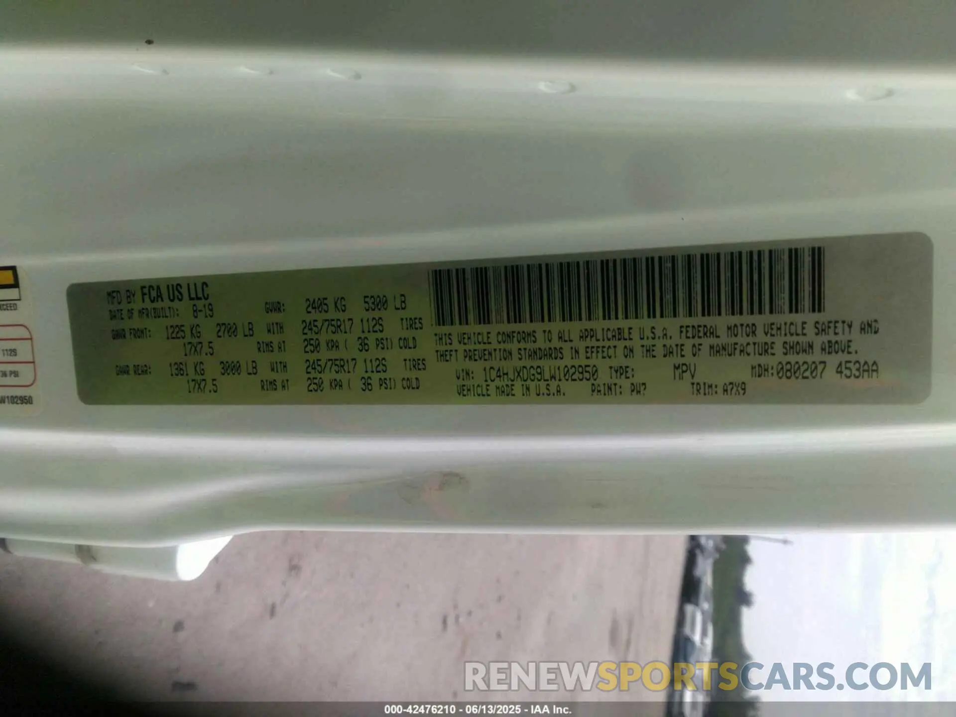9 Фотография поврежденного автомобиля 1C4HJXDG9LW102950 JEEP WRANGLER UNLIMITED 2020