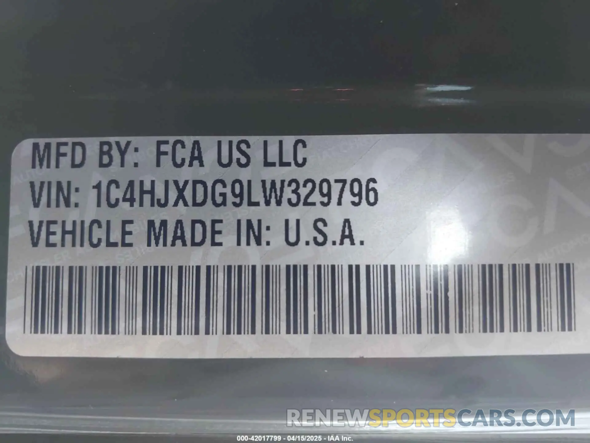 9 Фотография поврежденного автомобиля 1C4HJXDG9LW329796 JEEP WRANGLER UNLIMITED 2020