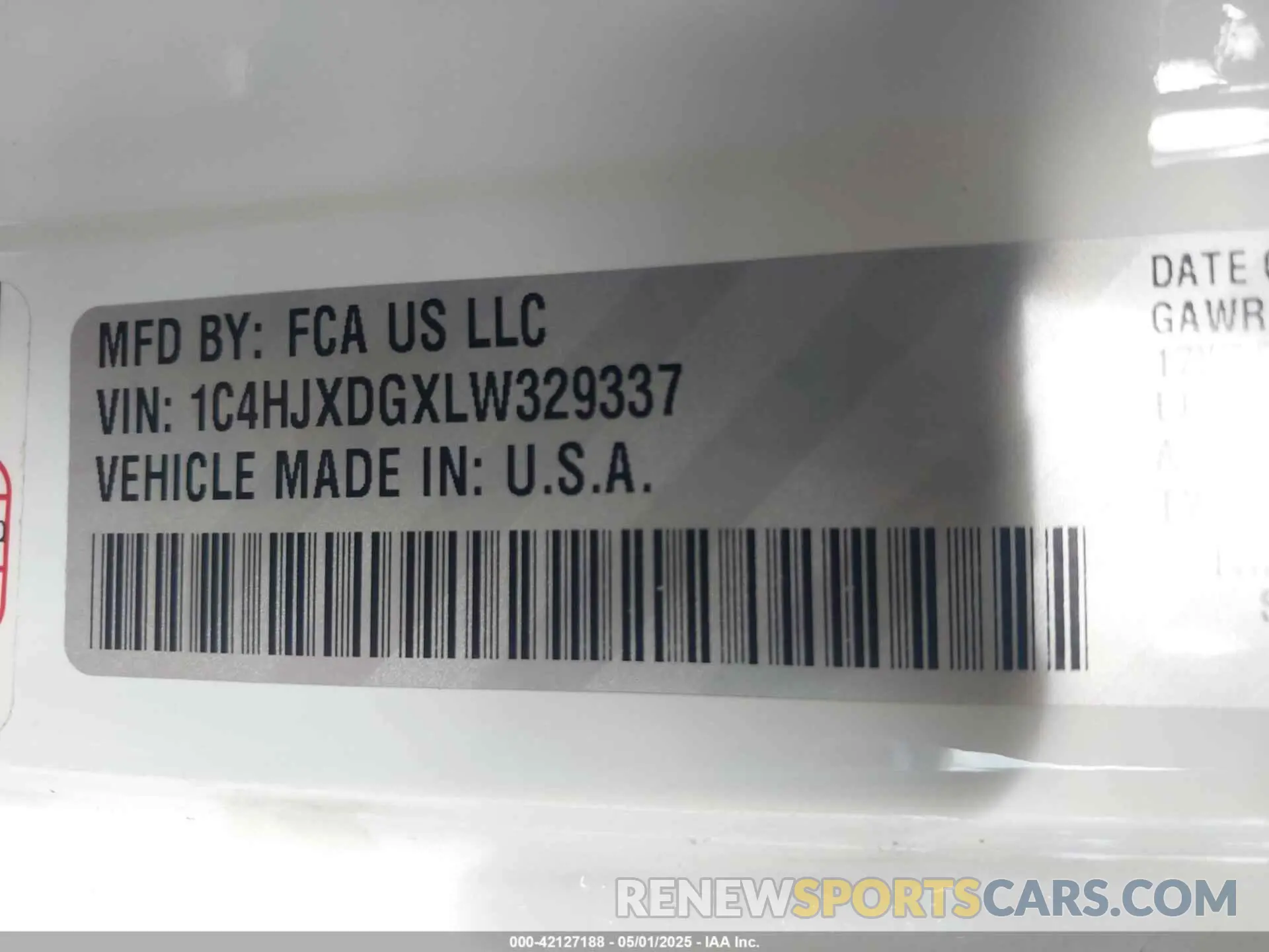 9 Photograph of a damaged car 1C4HJXDGXLW329337 JEEP WRANGLER UNLIMITED 2020