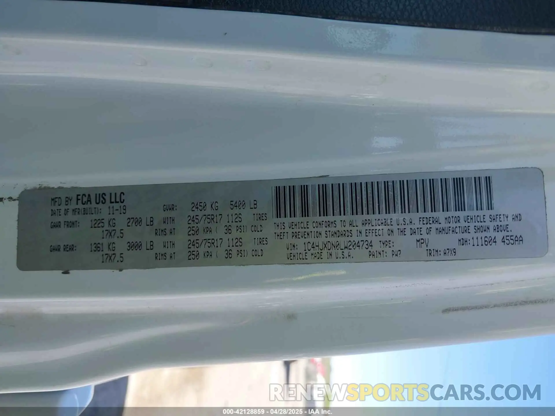 9 Фотография поврежденного автомобиля 1C4HJXDN0LW204734 JEEP WRANGLER UNLIMITED 2020