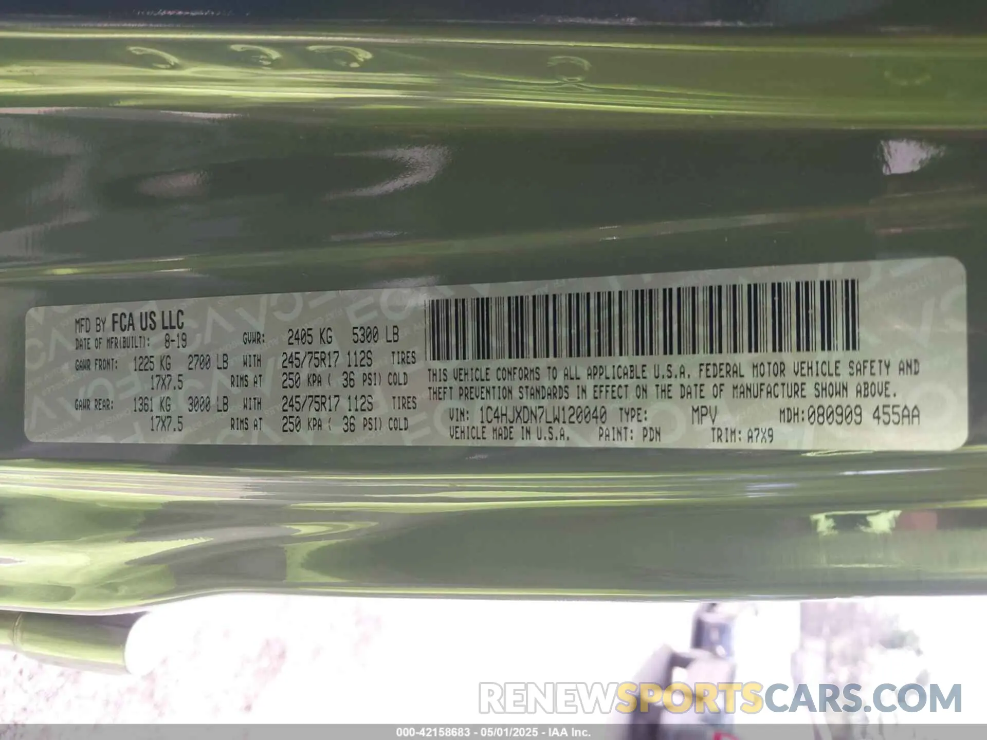 9 Фотография поврежденного автомобиля 1C4HJXDN7LW120040 JEEP WRANGLER UNLIMITED 2020