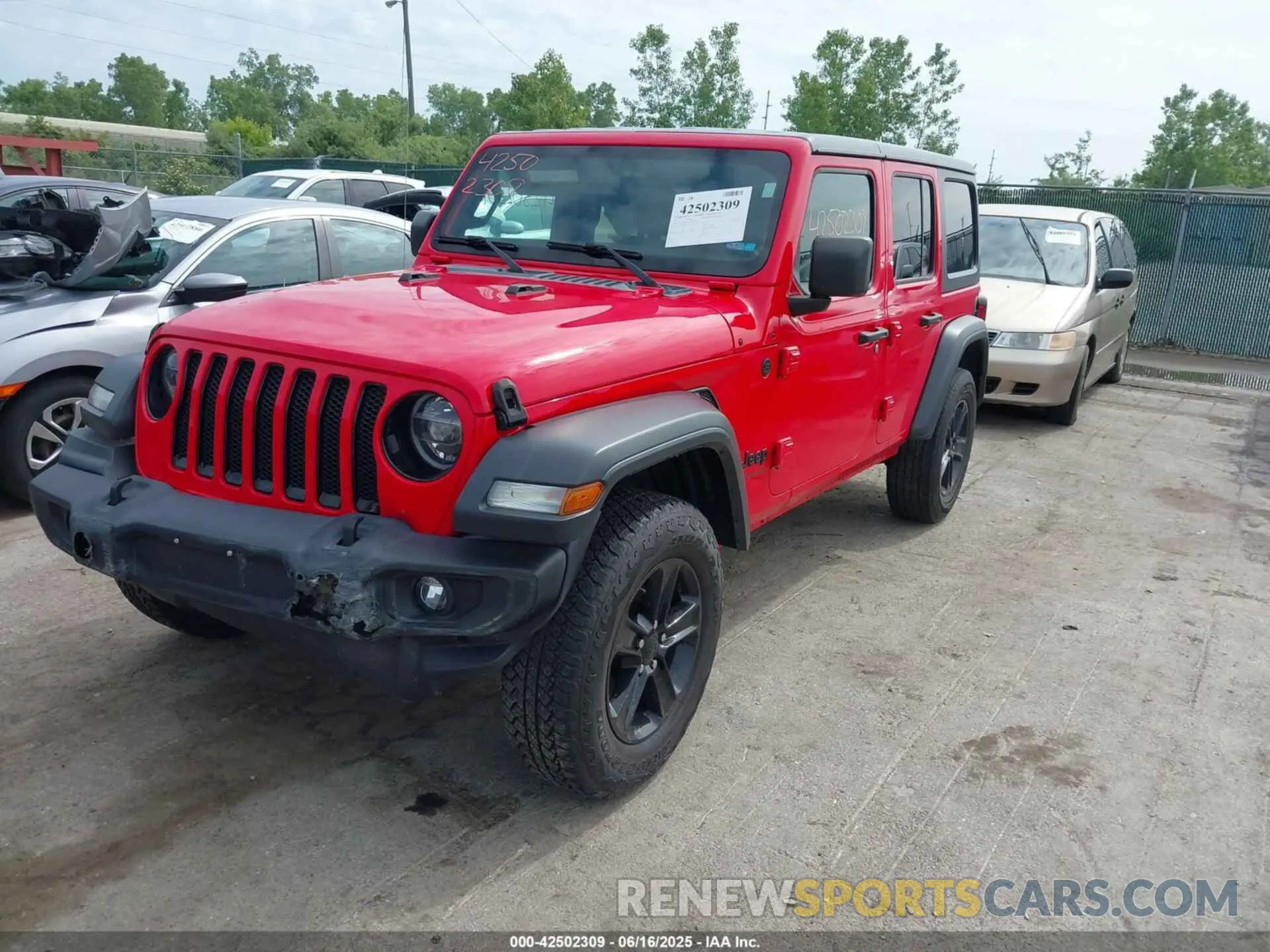 2 Photograph of a damaged car 1C4HJXDN8LW280024 JEEP WRANGLER UNLIMITED 2020