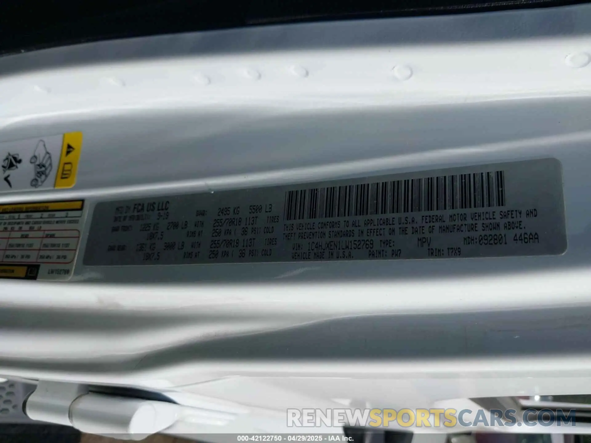 9 Фотография поврежденного автомобиля 1C4HJXEN1LW152769 JEEP WRANGLER UNLIMITED 2020