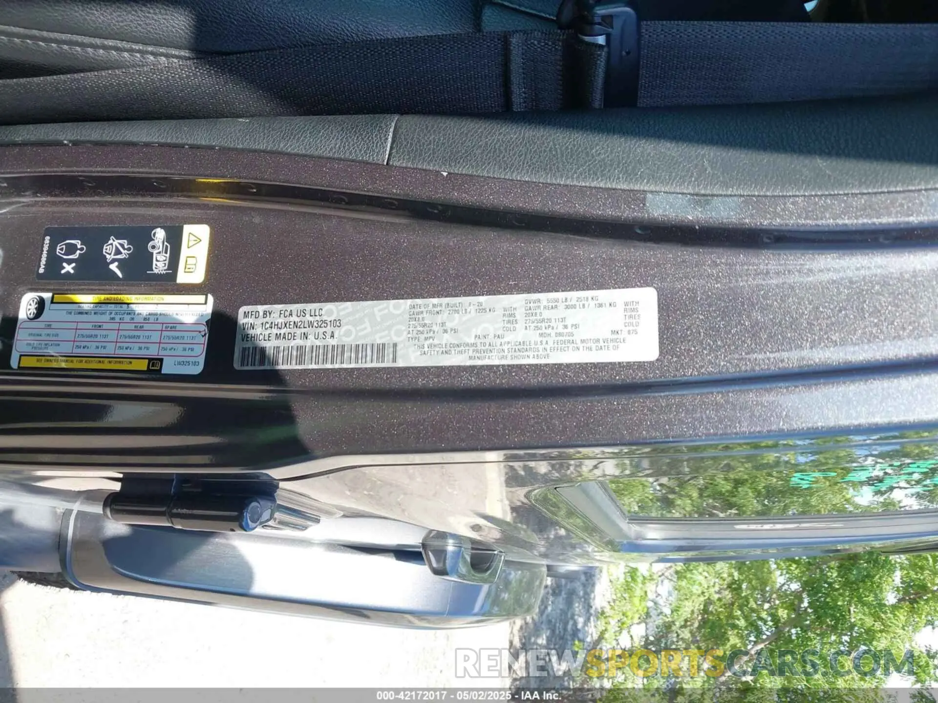 9 Photograph of a damaged car 1C4HJXEN2LW325103 JEEP WRANGLER UNLIMITED 2020