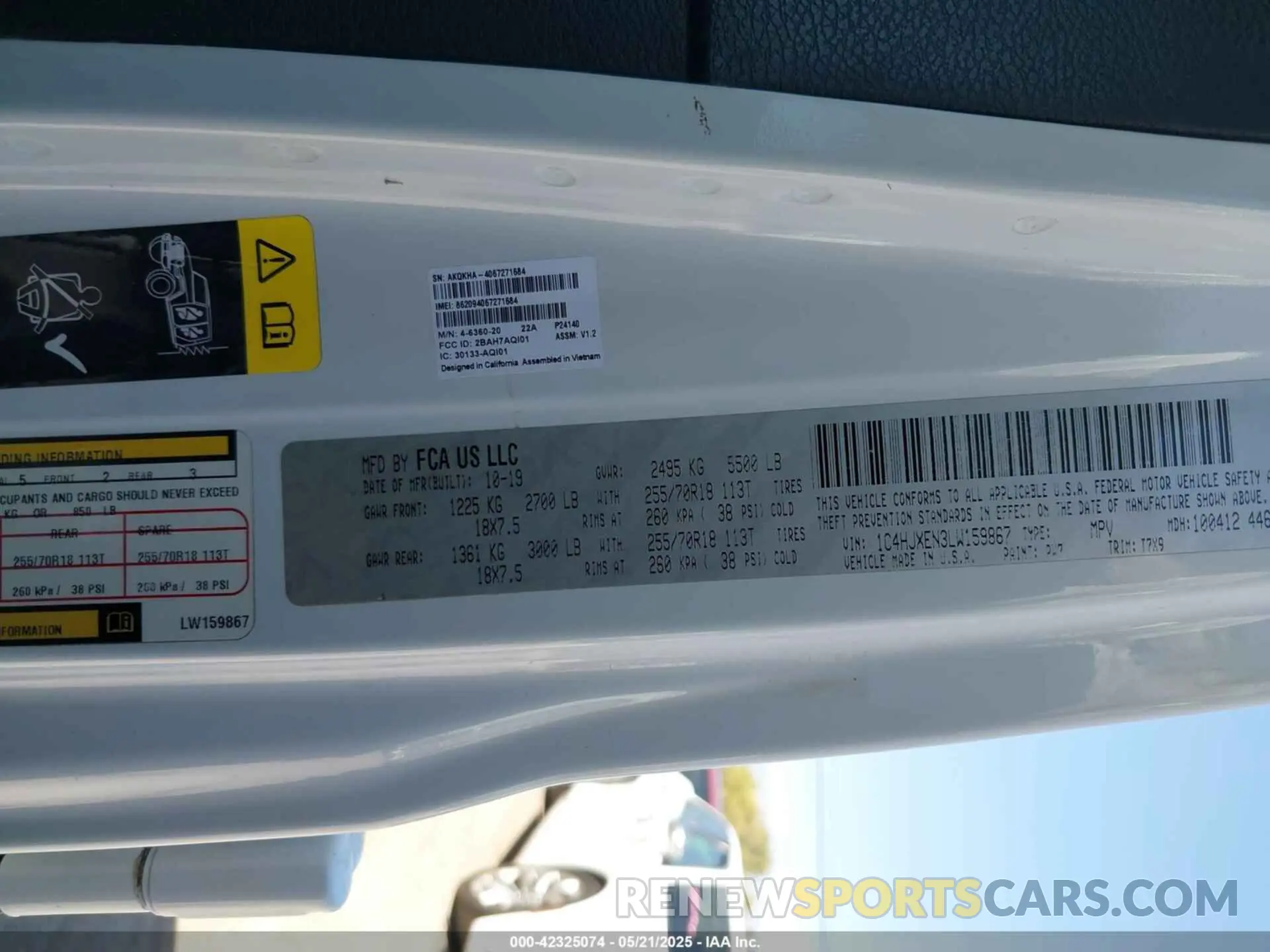 9 Фотография поврежденного автомобиля 1C4HJXEN3LW159867 JEEP WRANGLER UNLIMITED 2020