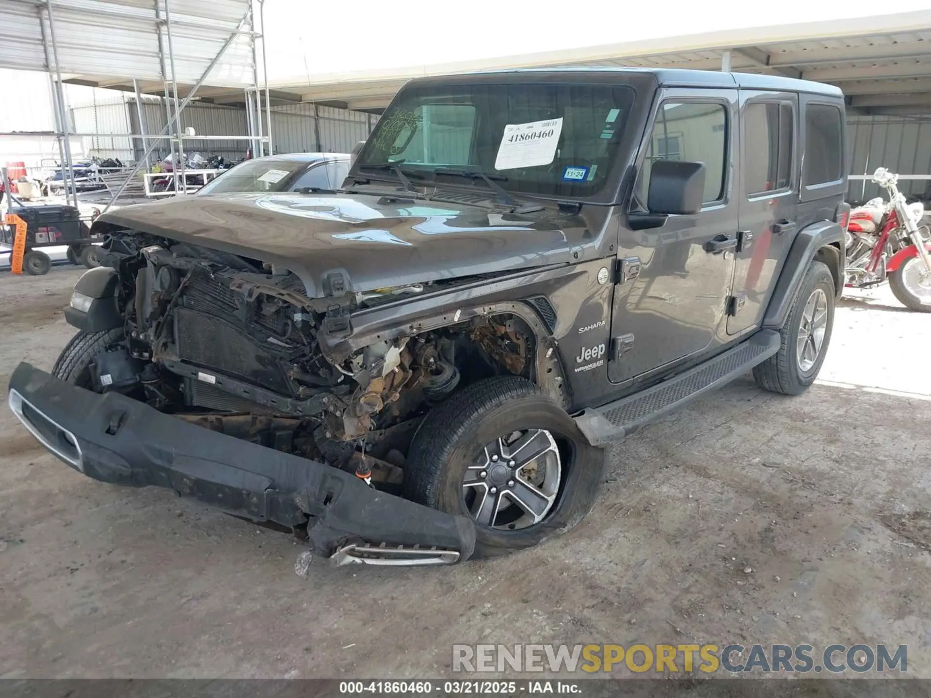 2 Photograph of a damaged car 1C4HJXEN7LW197909 JEEP WRANGLER UNLIMITED 2020