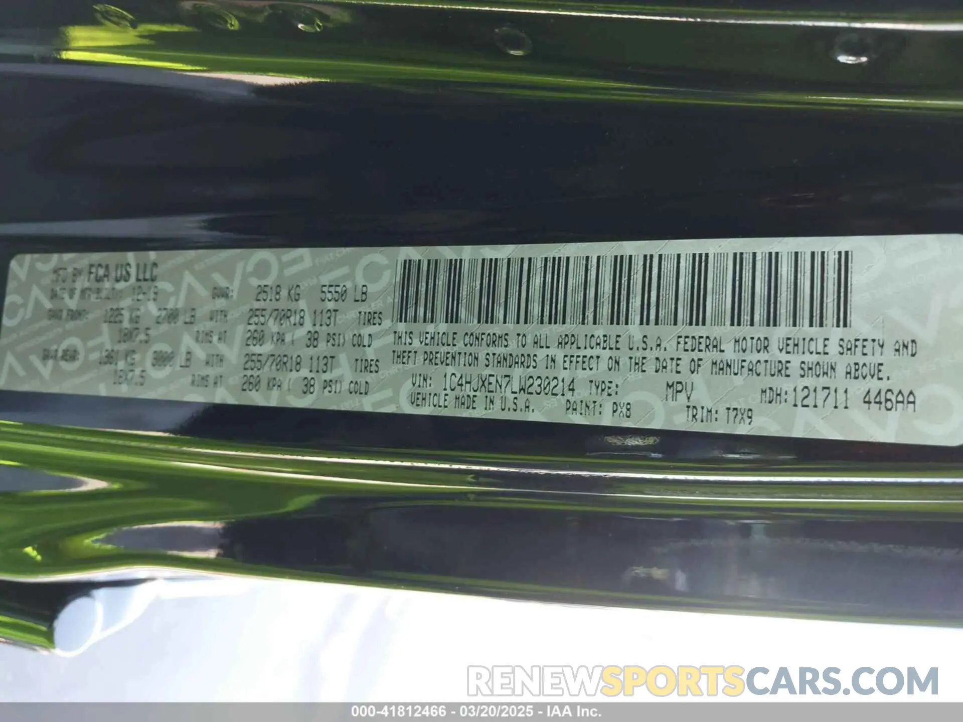 9 Фотография поврежденного автомобиля 1C4HJXEN7LW230214 JEEP WRANGLER UNLIMITED 2020
