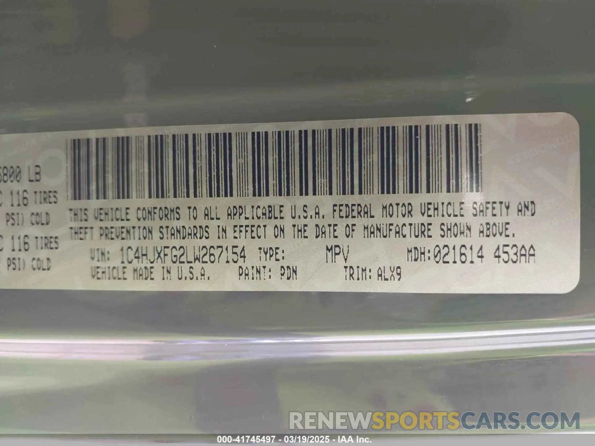 9 Photograph of a damaged car 1C4HJXFG2LW267154 JEEP WRANGLER UNLIMITED 2020