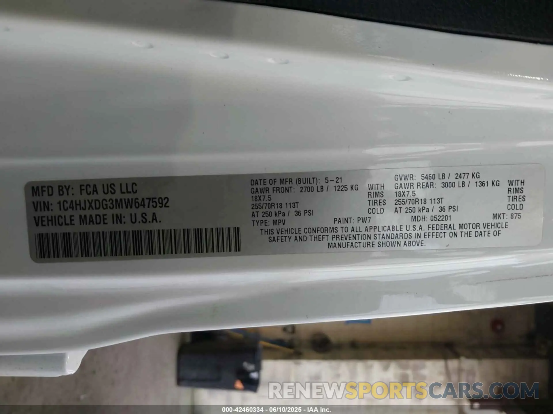 9 Фотография поврежденного автомобиля 1C4HJXDG3MW647592 JEEP WRANGLER UNLIMITED 2021