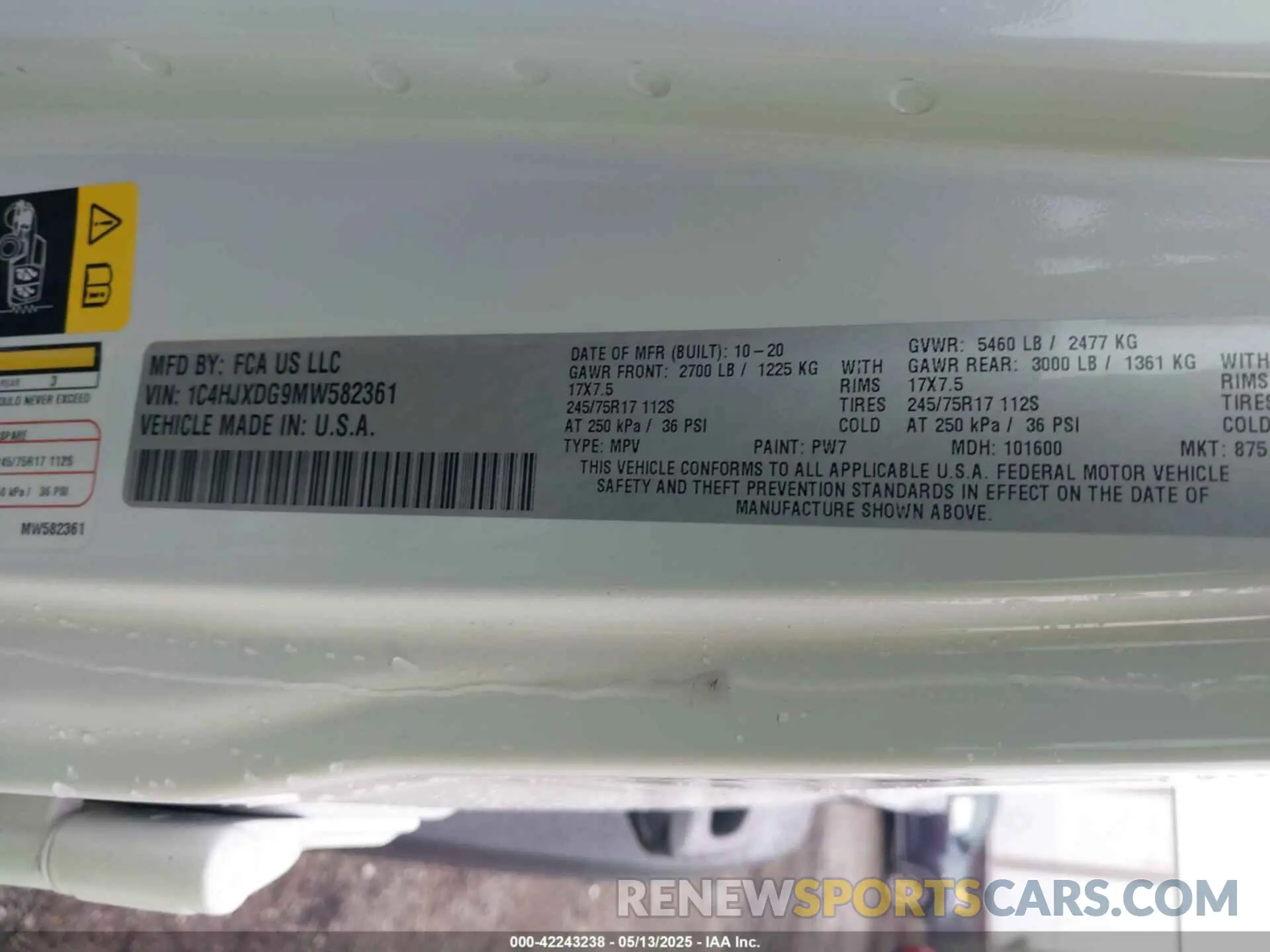 9 Фотография поврежденного автомобиля 1C4HJXDG9MW582361 JEEP WRANGLER UNLIMITED 2021