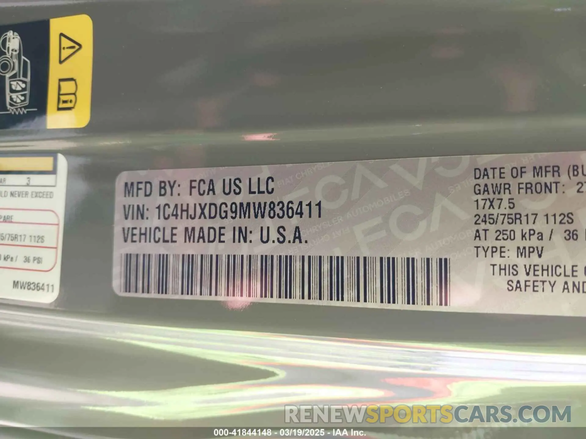9 Фотография поврежденного автомобиля 1C4HJXDG9MW836411 JEEP WRANGLER UNLIMITED 2021