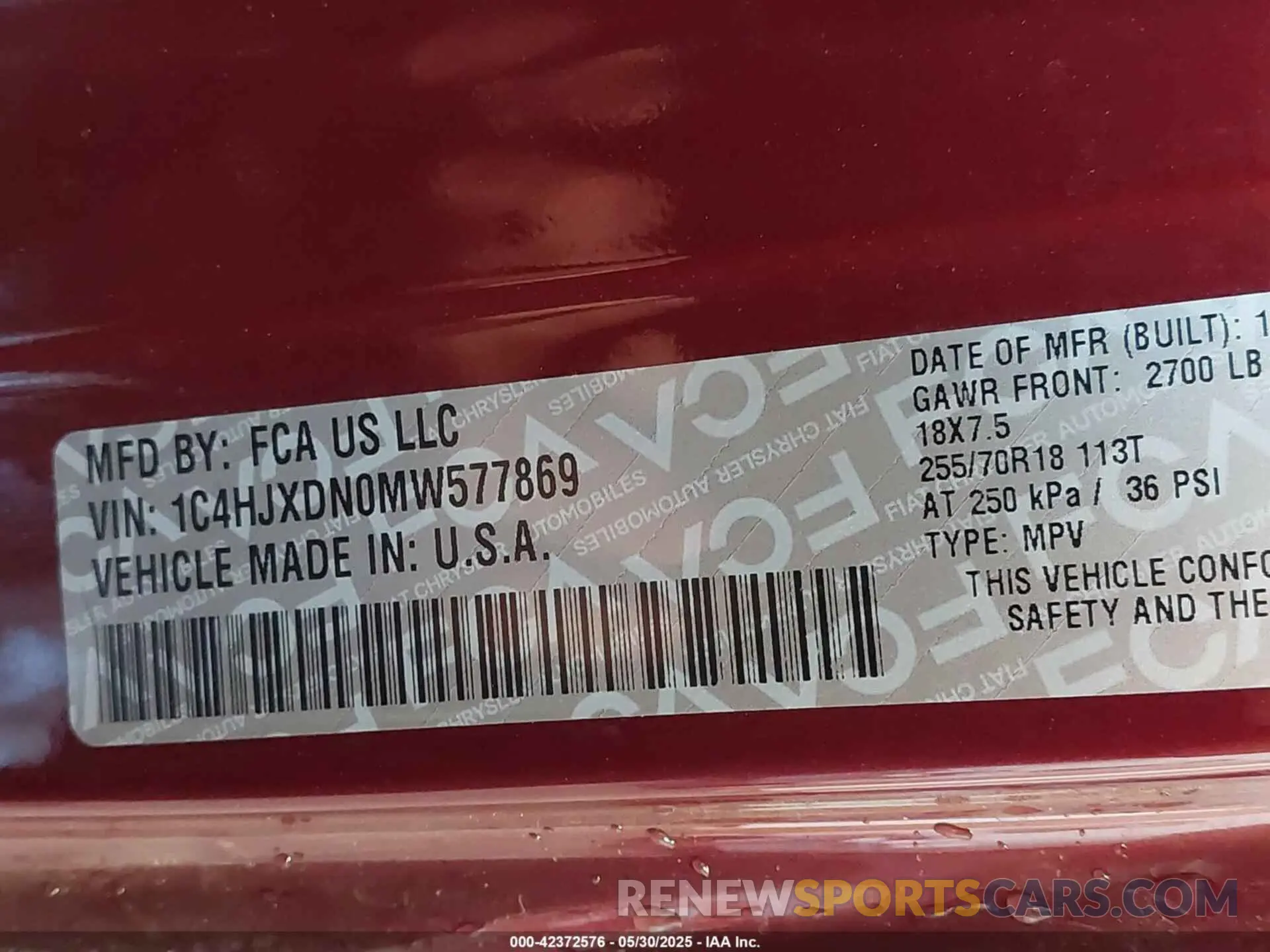 9 Фотография поврежденного автомобиля 1C4HJXDN0MW577869 JEEP WRANGLER UNLIMITED 2021