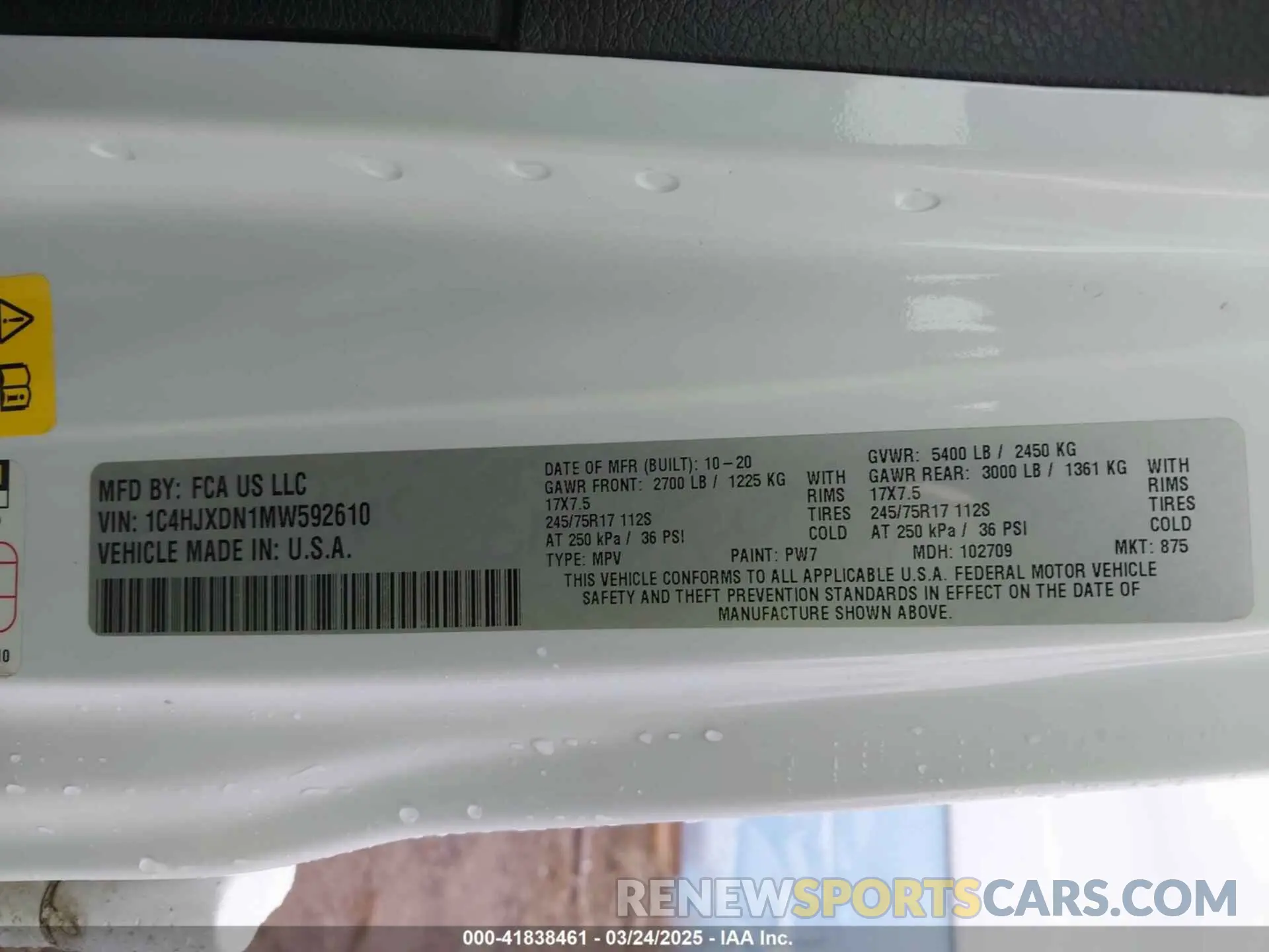 9 Фотография поврежденного автомобиля 1C4HJXDN1MW592610 JEEP WRANGLER UNLIMITED 2021
