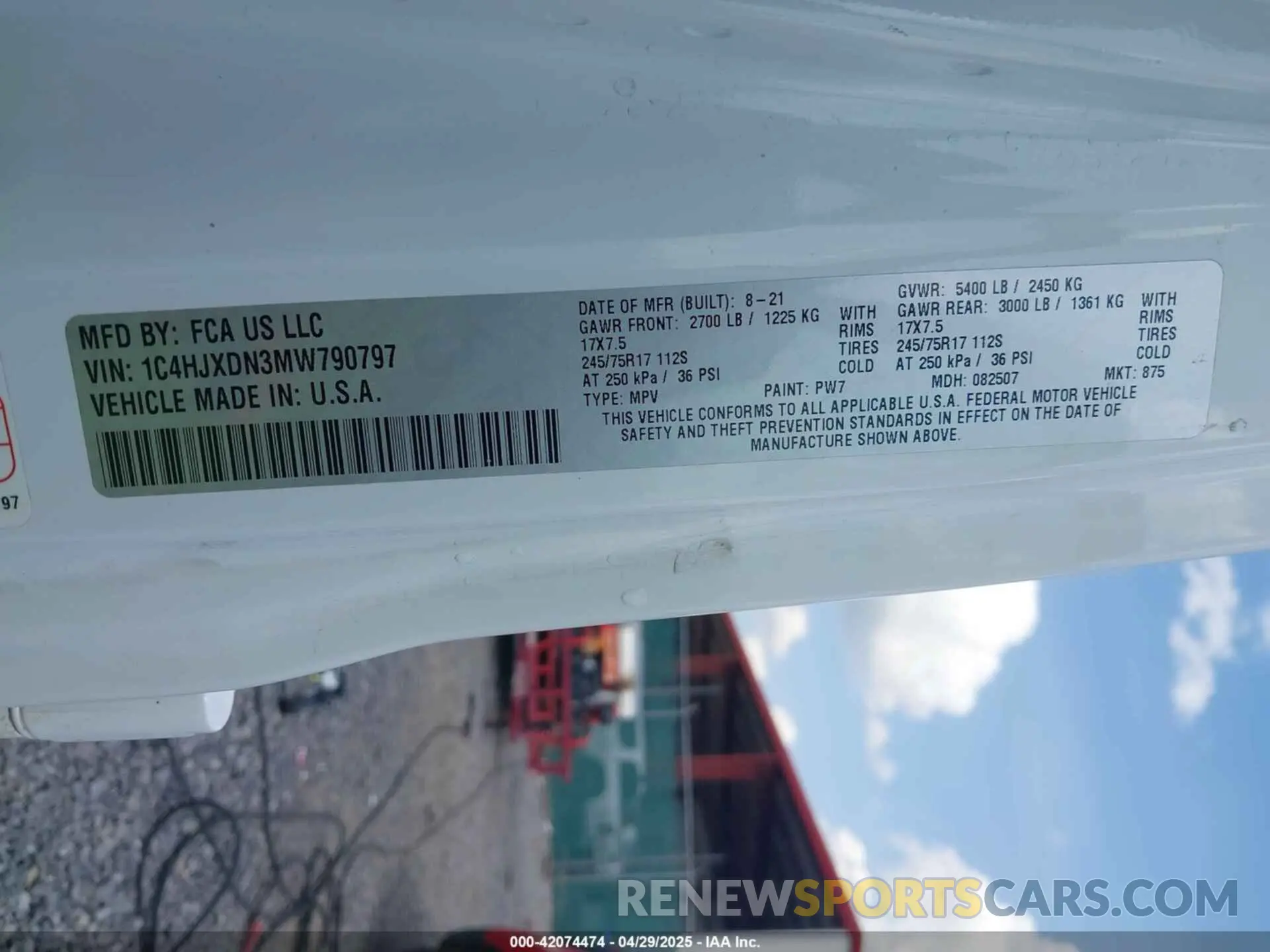 9 Фотография поврежденного автомобиля 1C4HJXDN3MW790797 JEEP WRANGLER UNLIMITED 2021