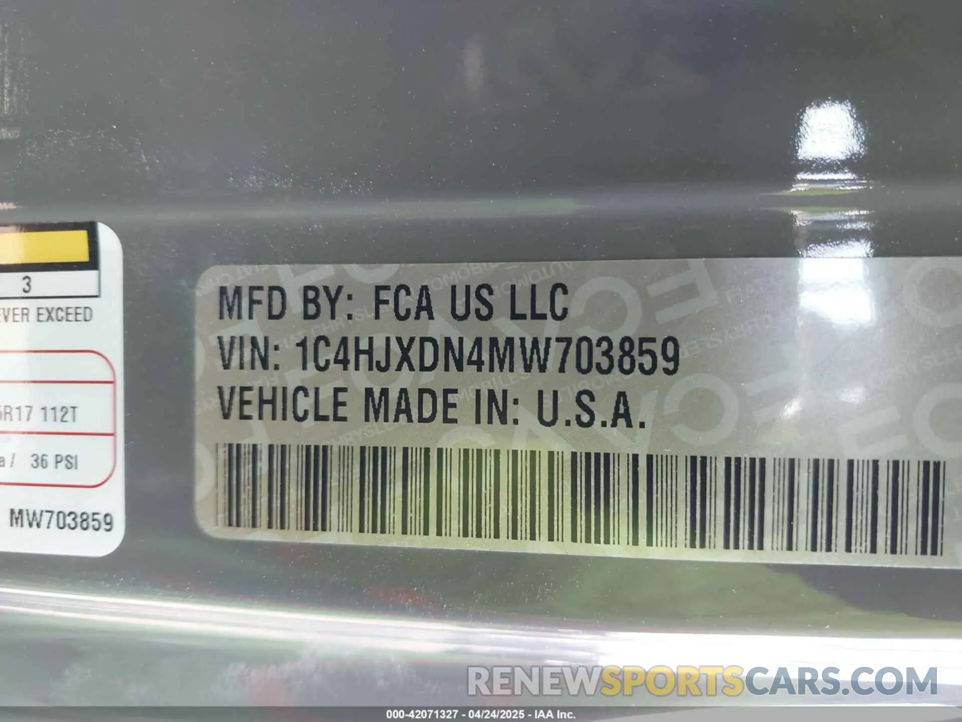 9 Фотография поврежденного автомобиля 1C4HJXDN4MW703859 JEEP WRANGLER UNLIMITED 2021