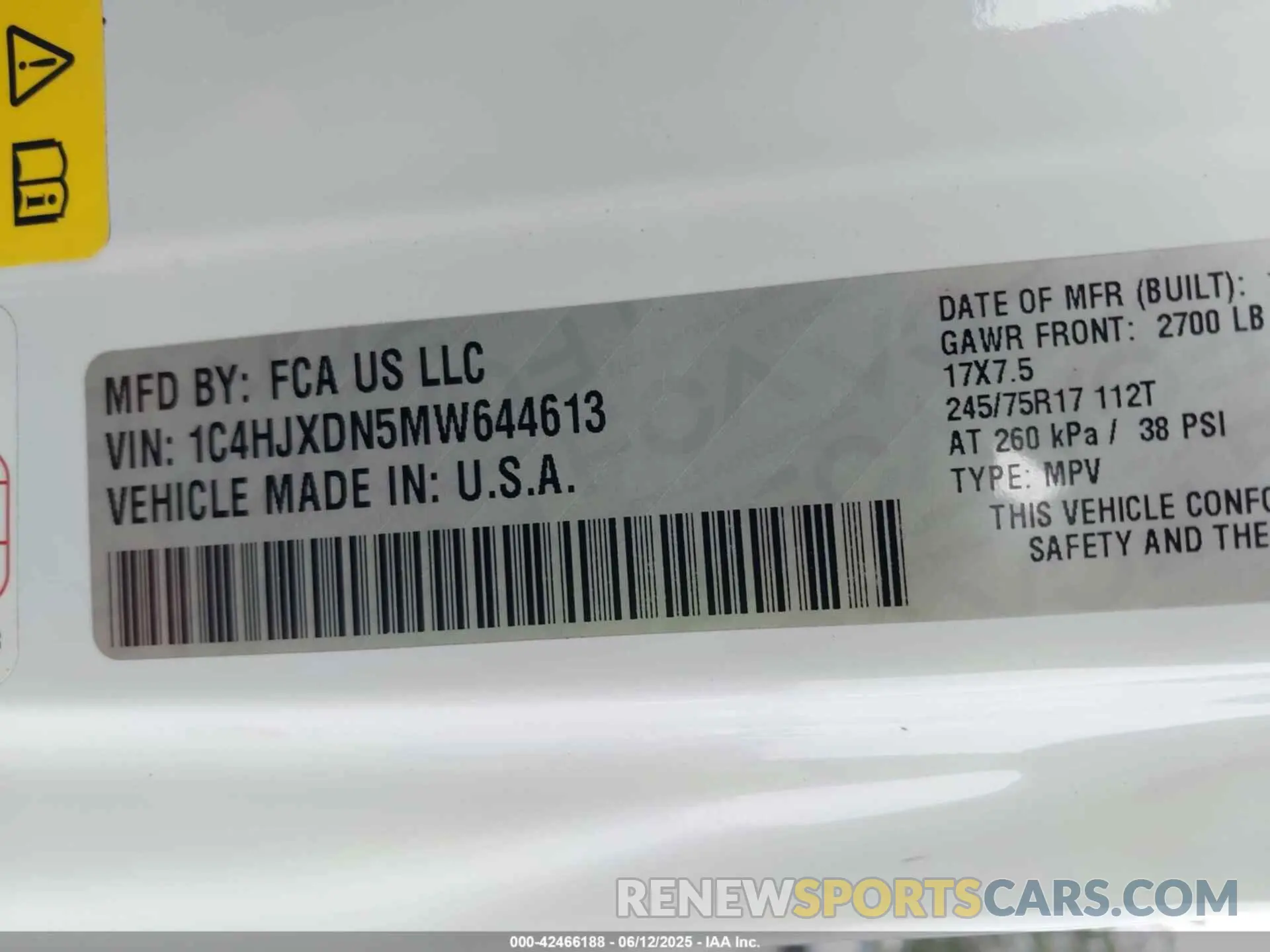 9 Photograph of a damaged car 1C4HJXDN5MW644613 JEEP WRANGLER UNLIMITED 2021