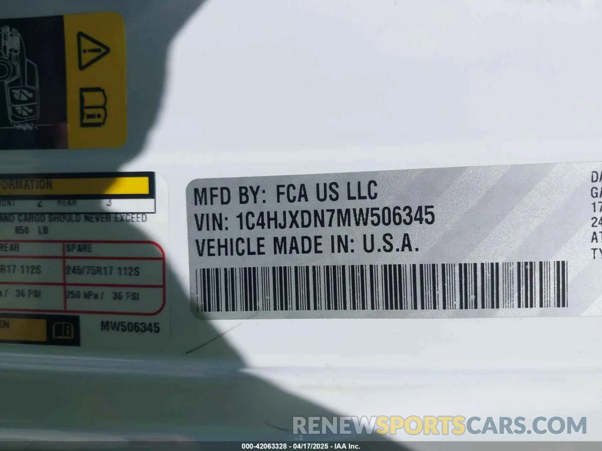 9 Фотография поврежденного автомобиля 1C4HJXDN7MW506345 JEEP WRANGLER UNLIMITED 2021
