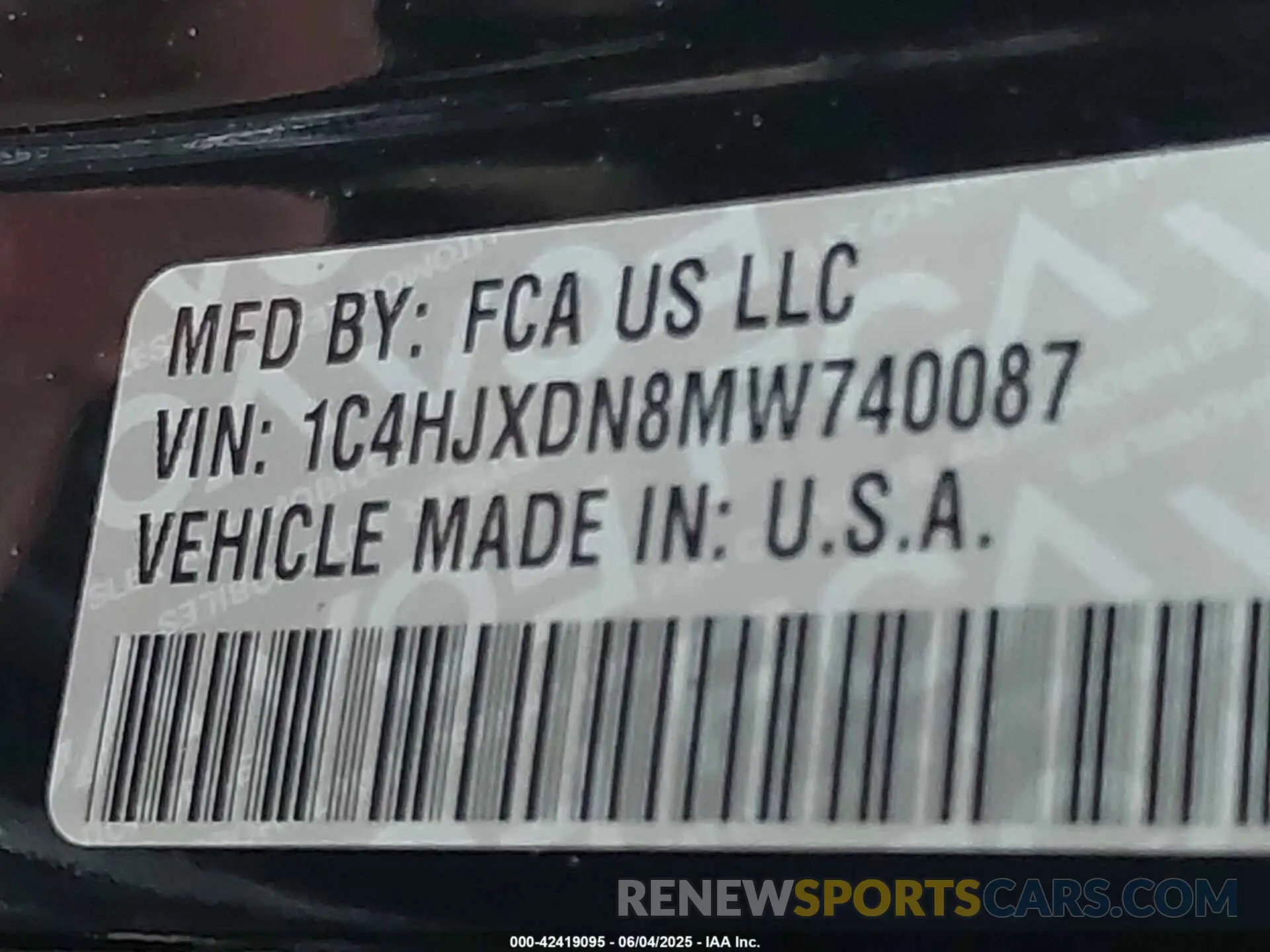 9 Photograph of a damaged car 1C4HJXDN8MW740087 JEEP WRANGLER UNLIMITED 2021