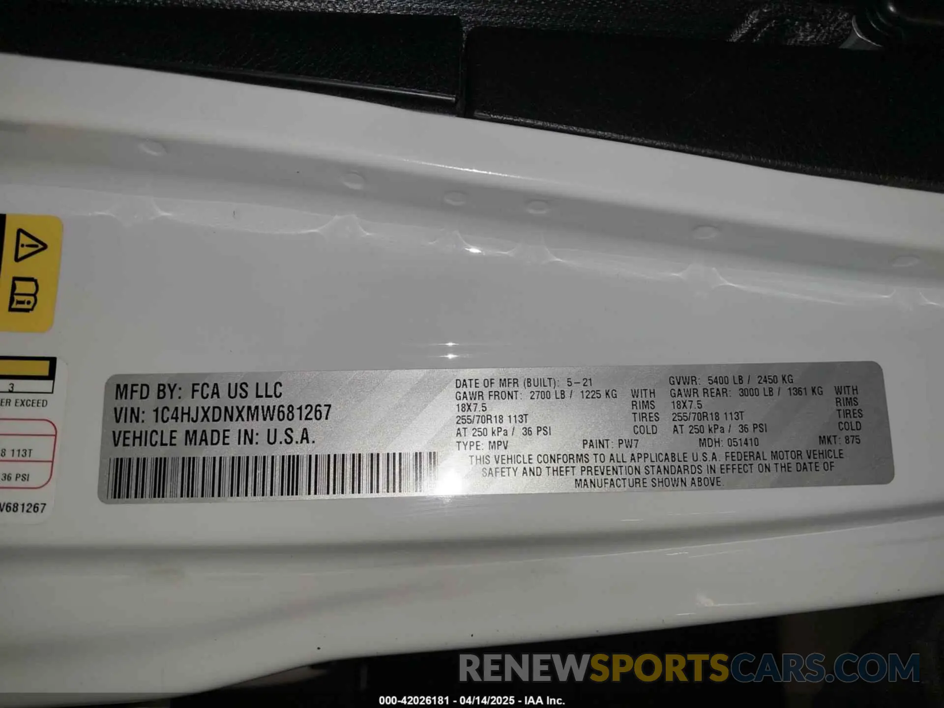 9 Фотография поврежденного автомобиля 1C4HJXDNXMW681267 JEEP WRANGLER UNLIMITED 2021